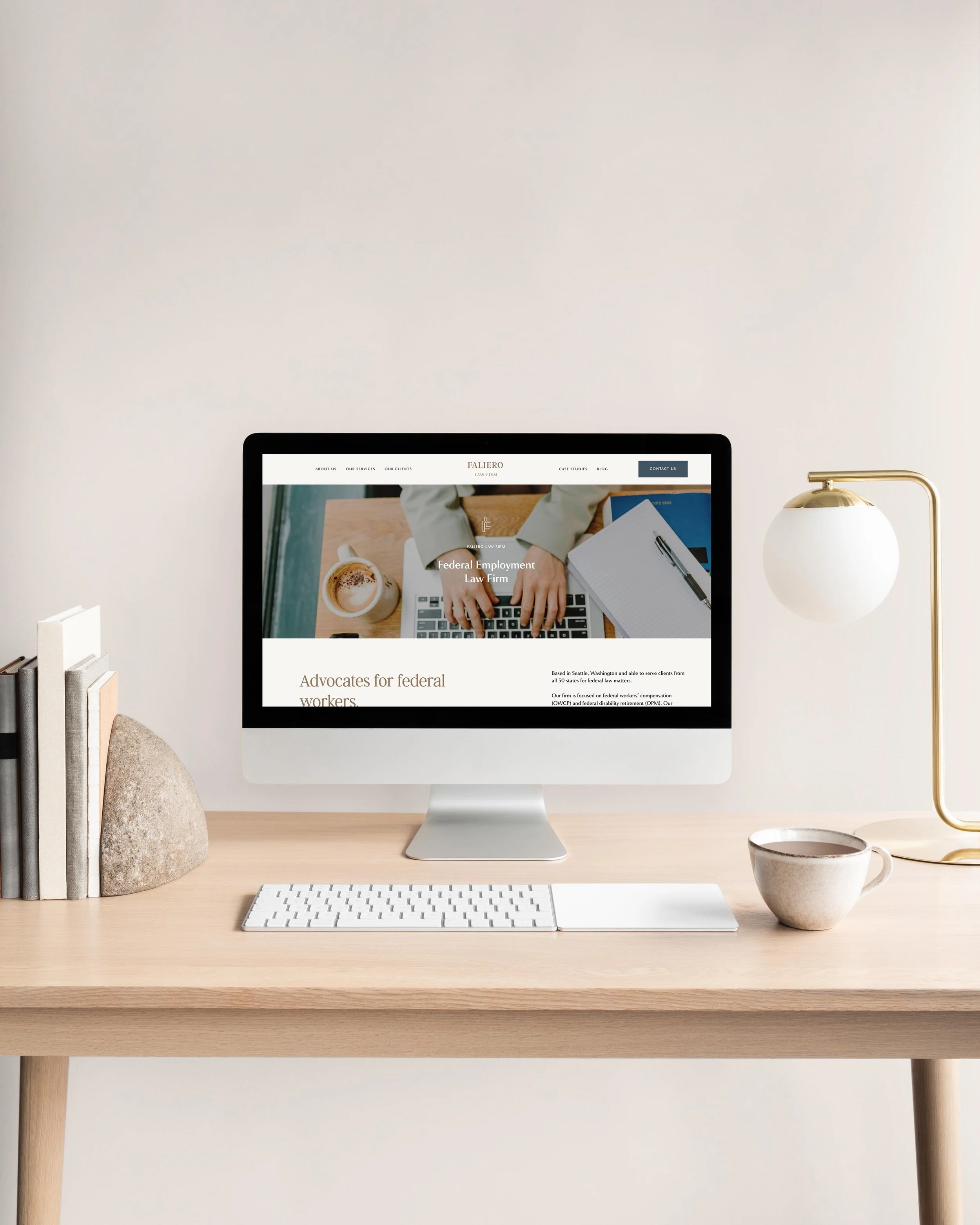 Faliero Law Firm website design on a desktop computer