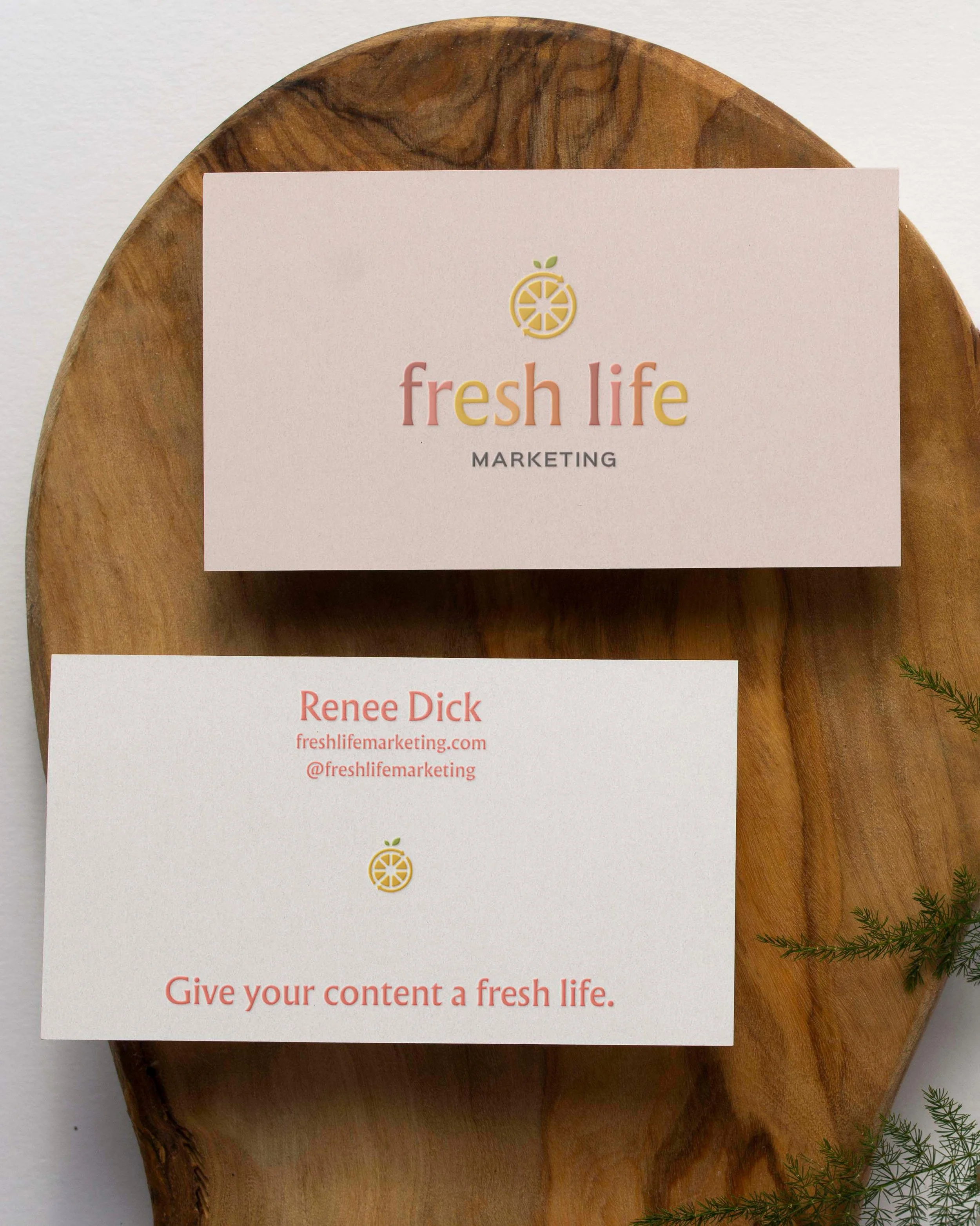 Fresh Life business cards