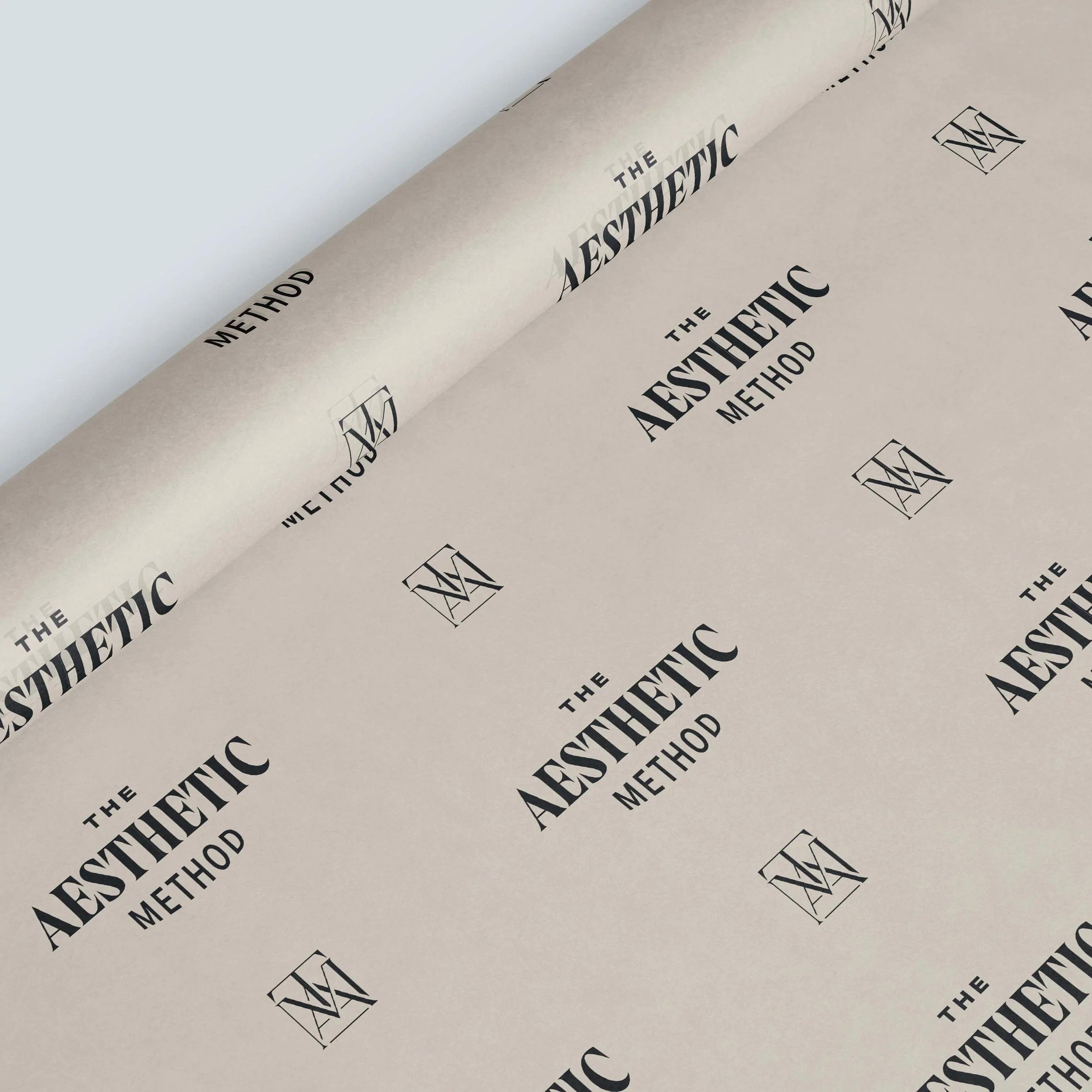 tissue paper with repeating logo pattern