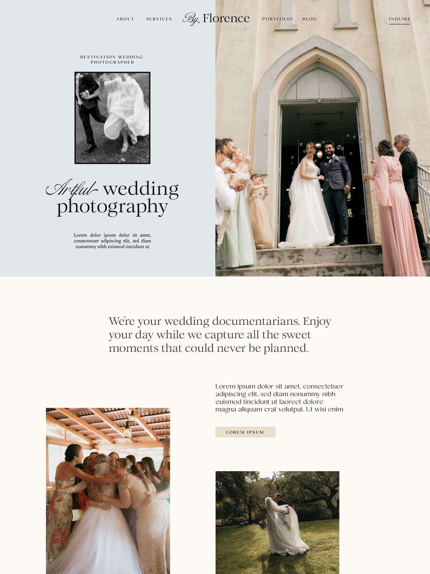 By Florence photographer website design using The Margot framework
