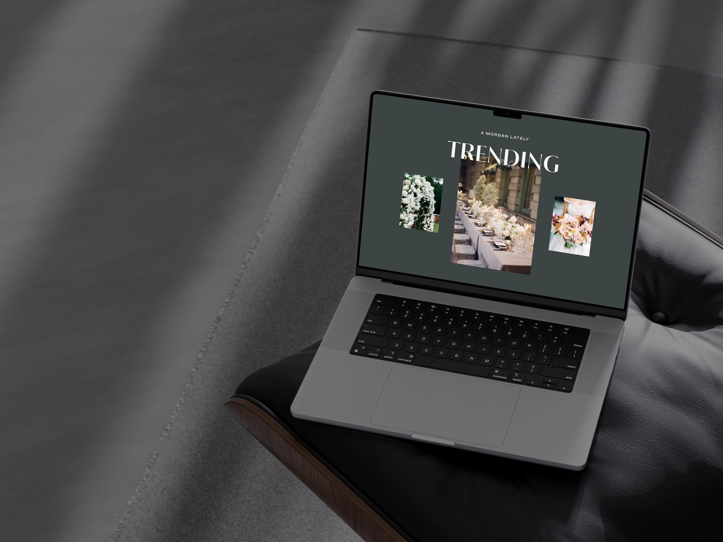 laptop displaying the website design for A Morgan Floral