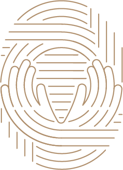 thumbprint icon with hands in the center