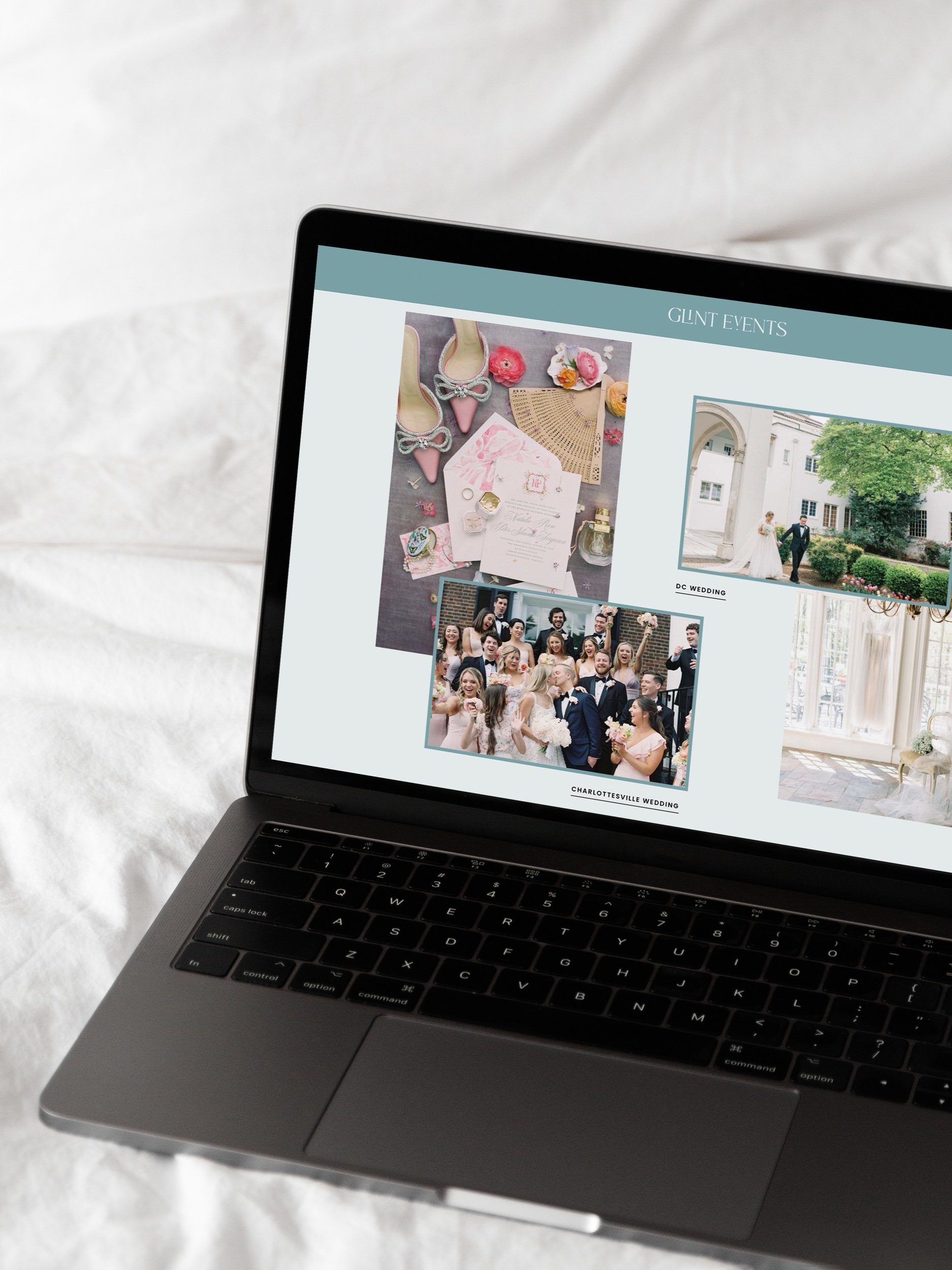 laptop showing the Glint Events homepage