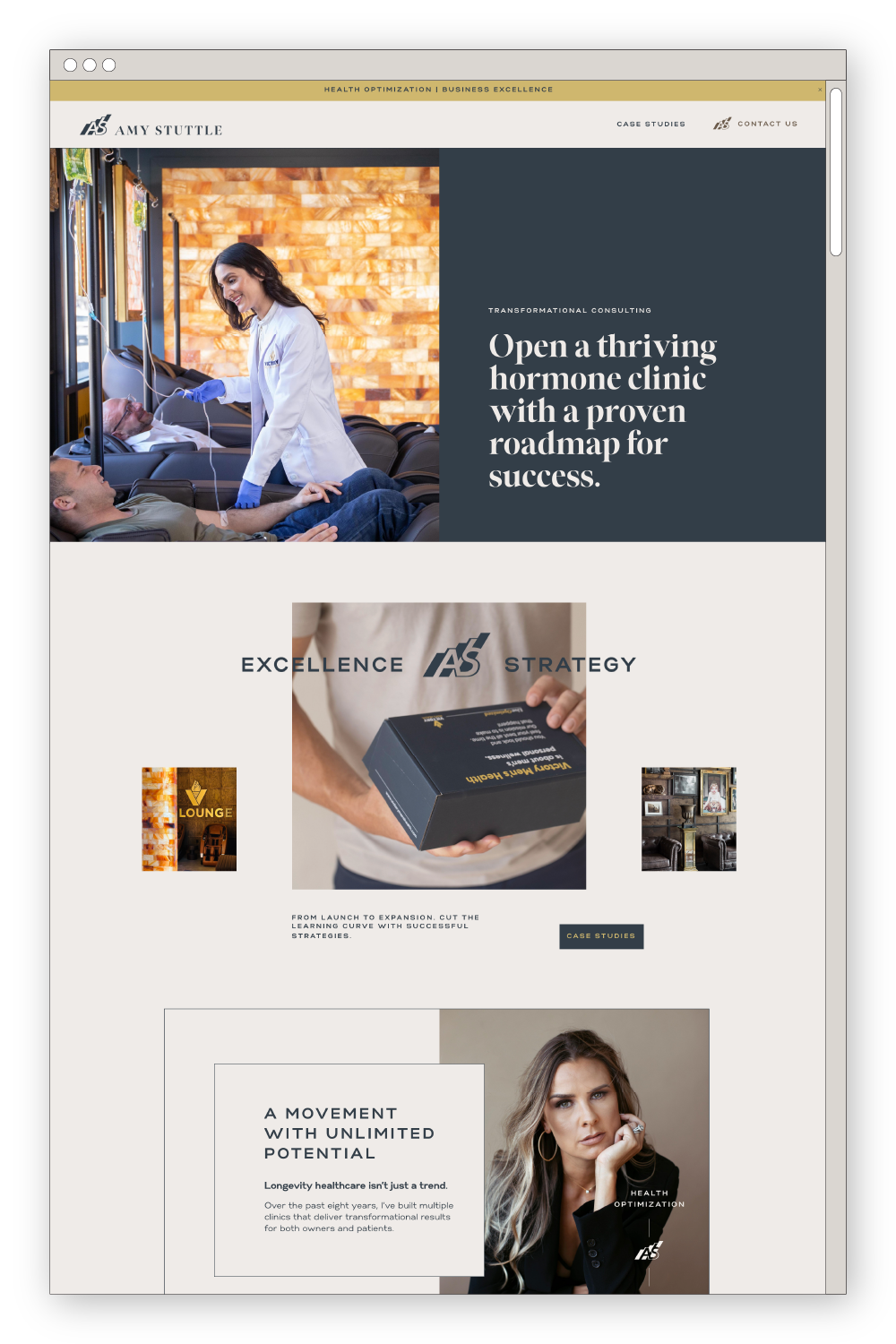 Amy Stuttle Consulting website design homepage