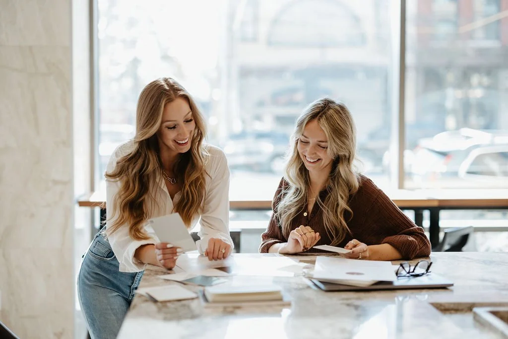 brand designers meeting at a table