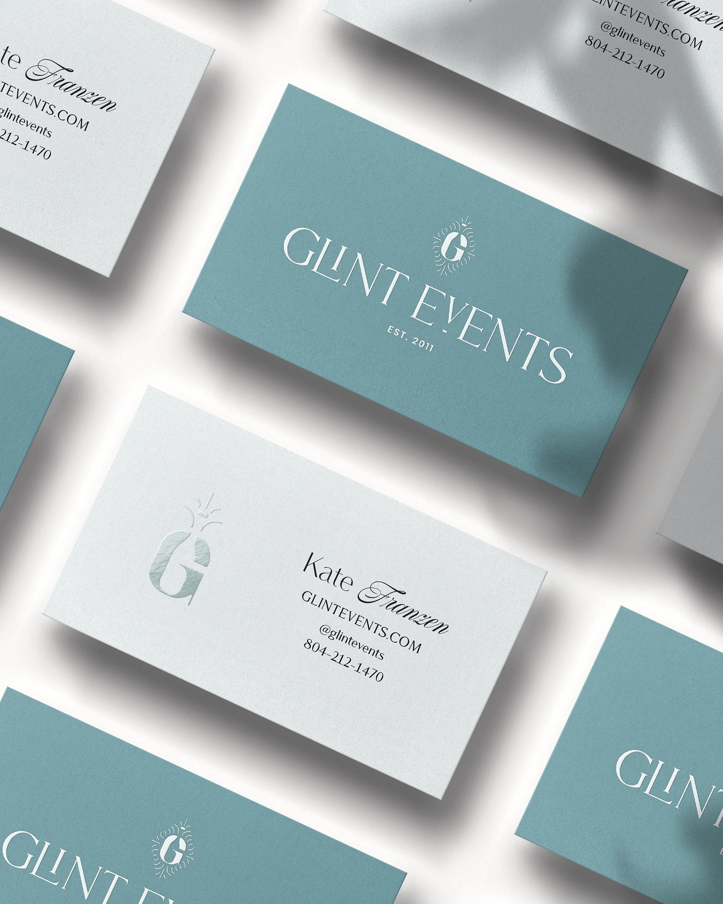 Glint Events business card design