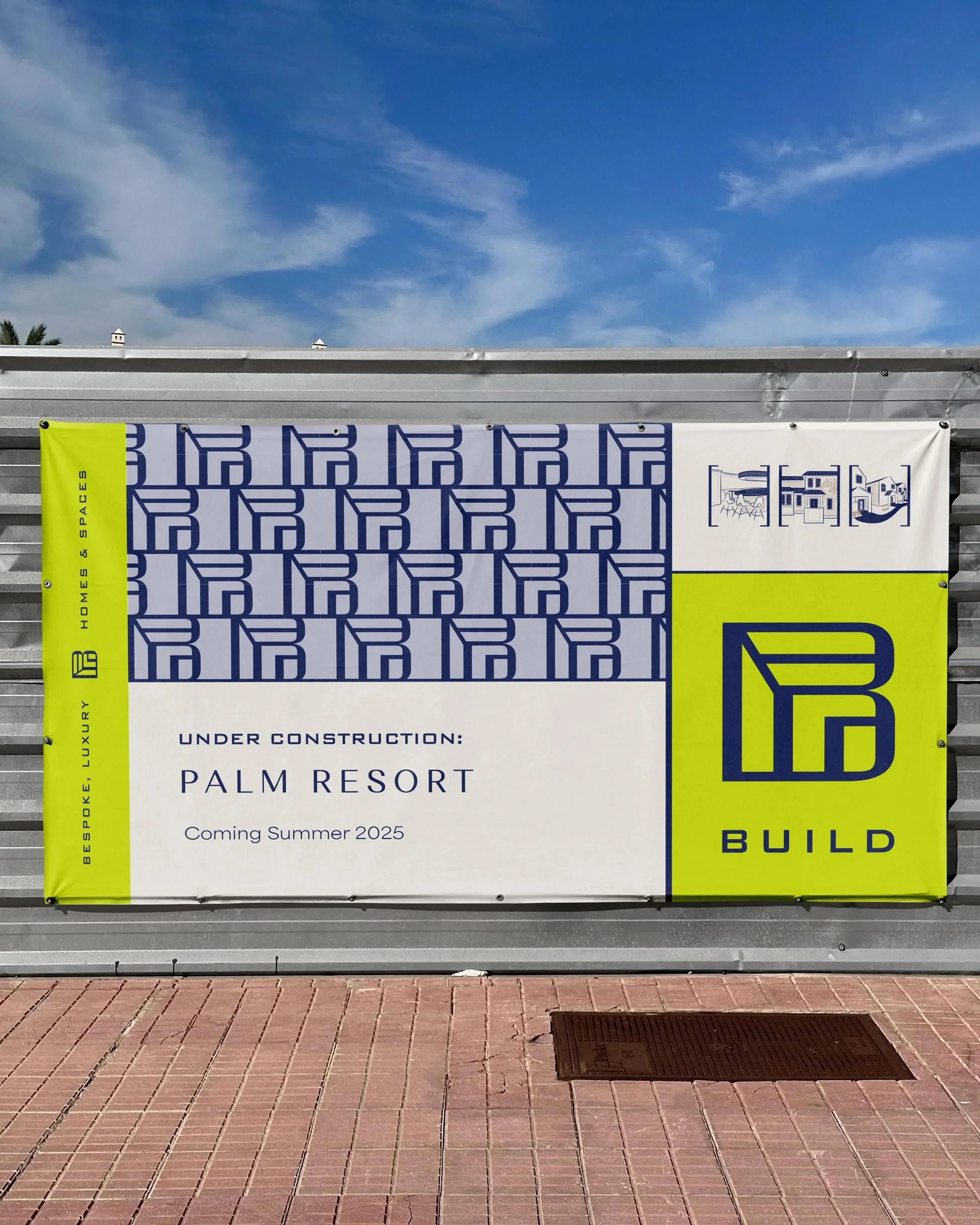 banner for a property under construction, managed by Build