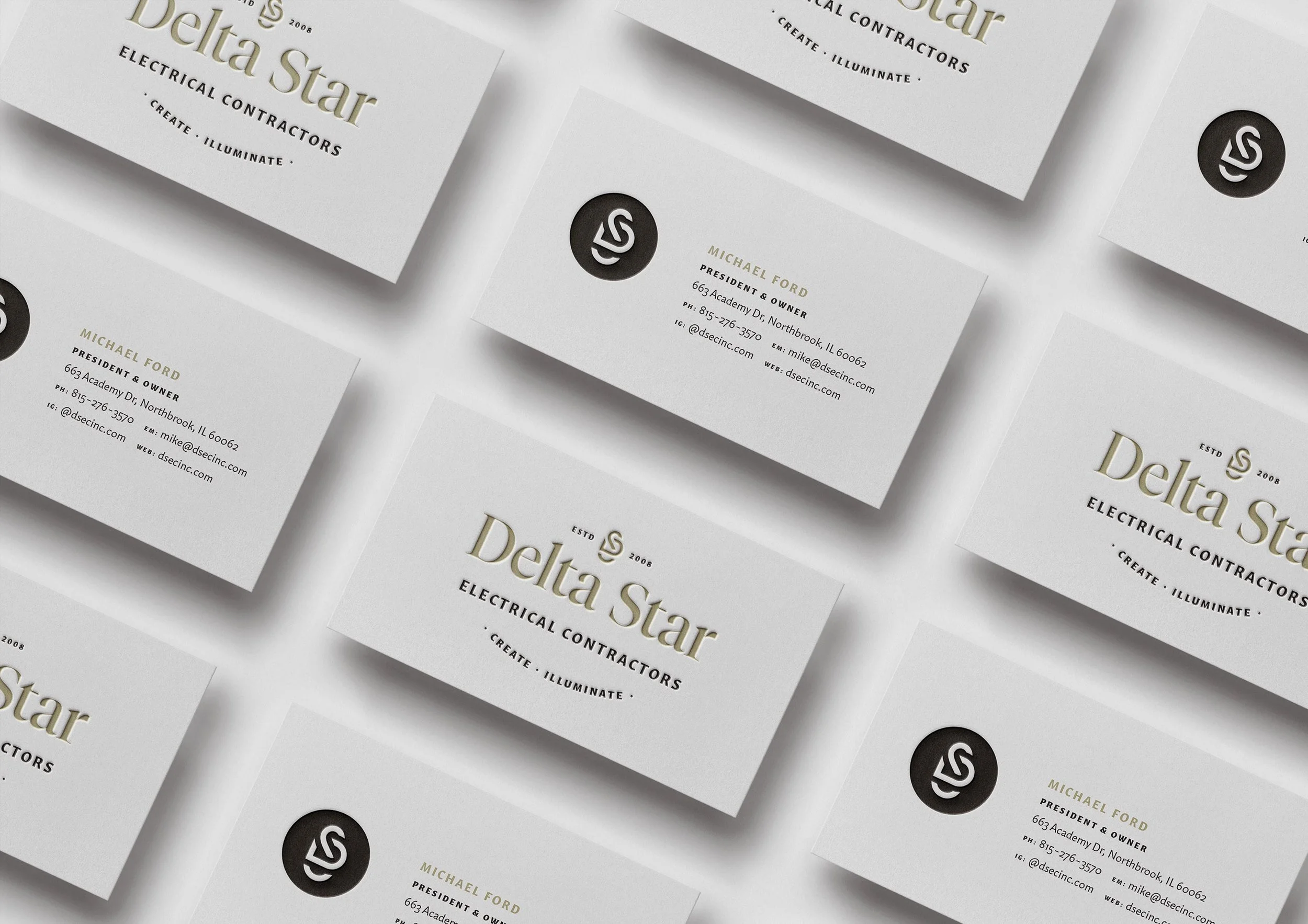 Delta Star Electrical Contractors business cards