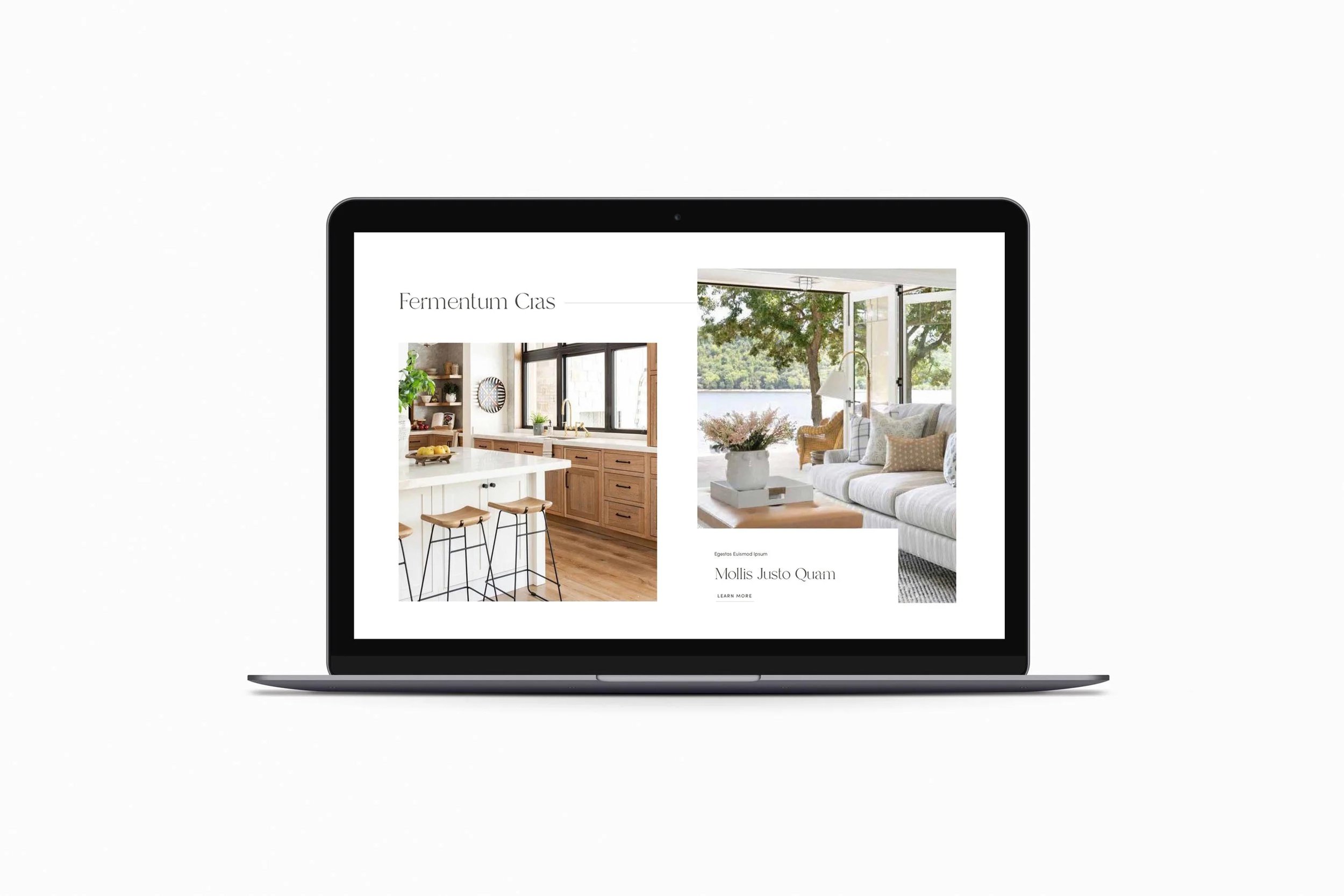 laptop displaying a residential construction company website