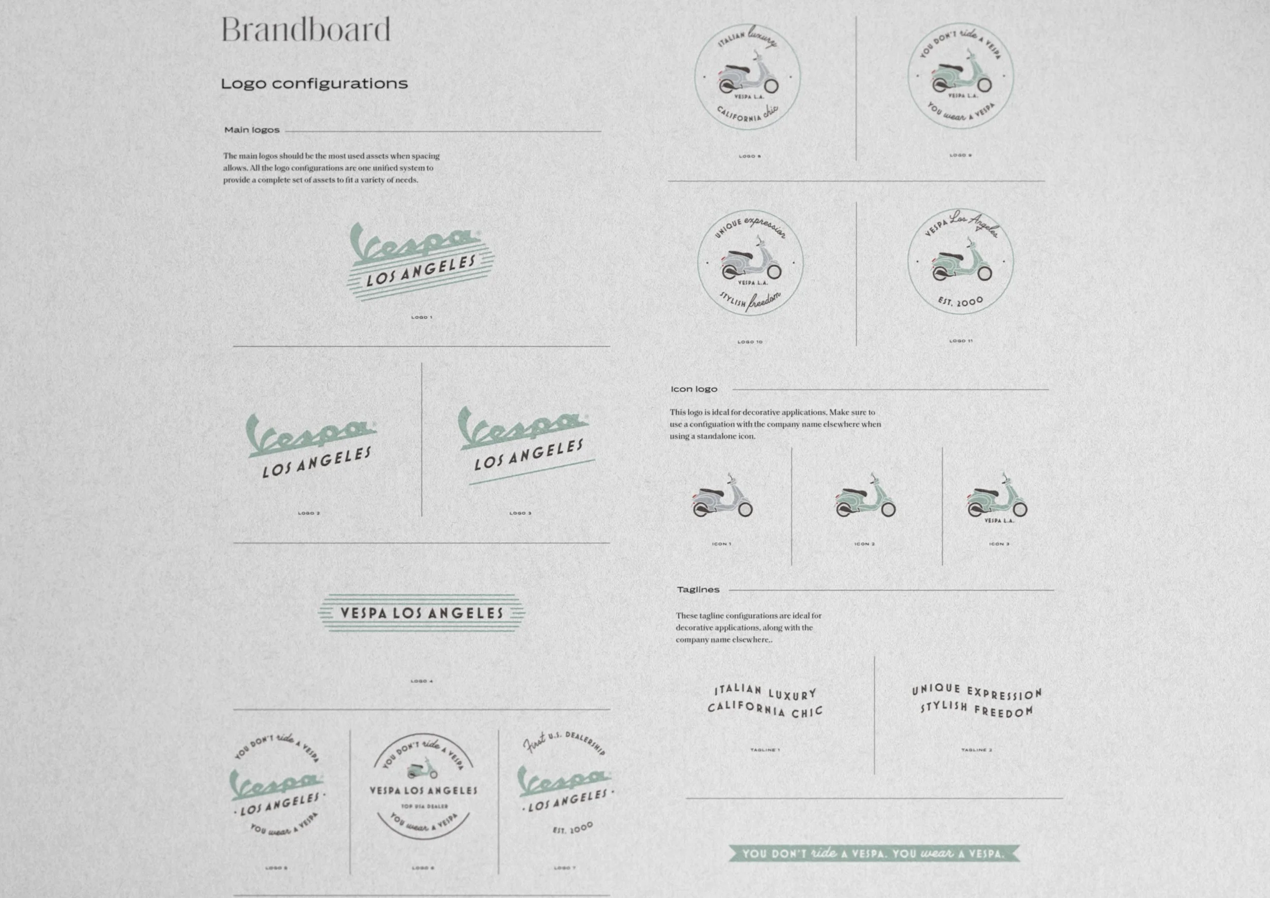 Vespa Los Angeles logo configurations