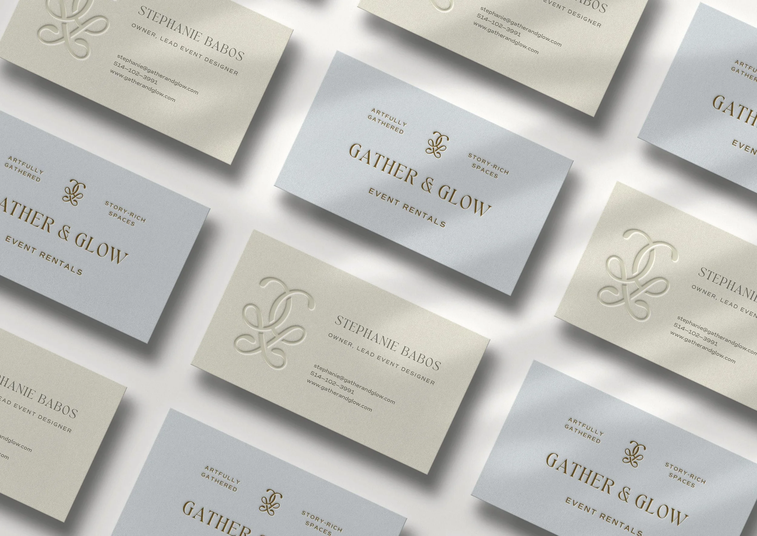 Gather & Glow business cards