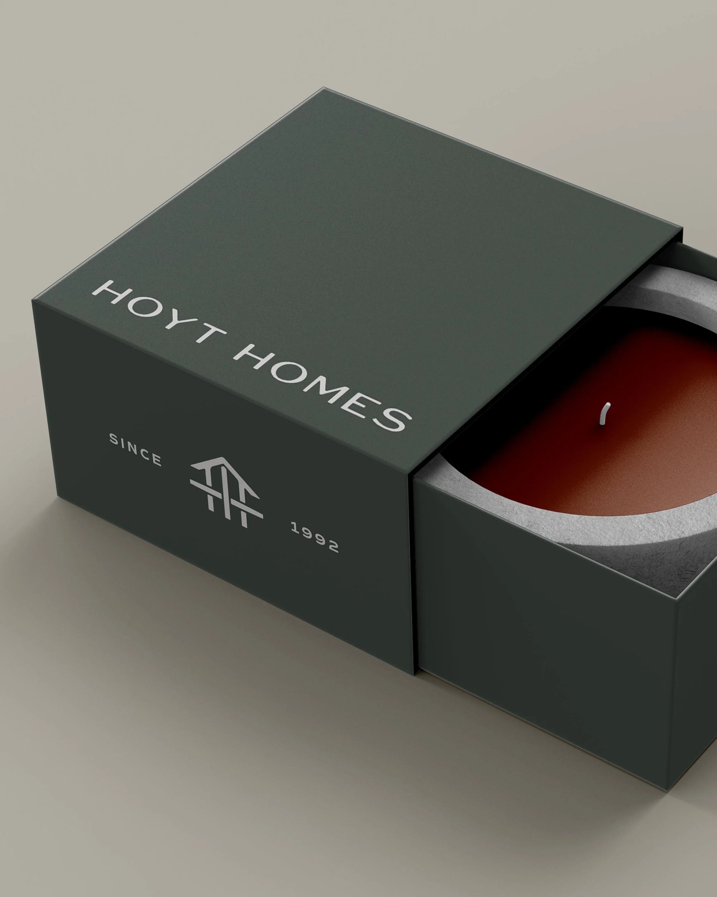 Hoyt Homes logo on custom box