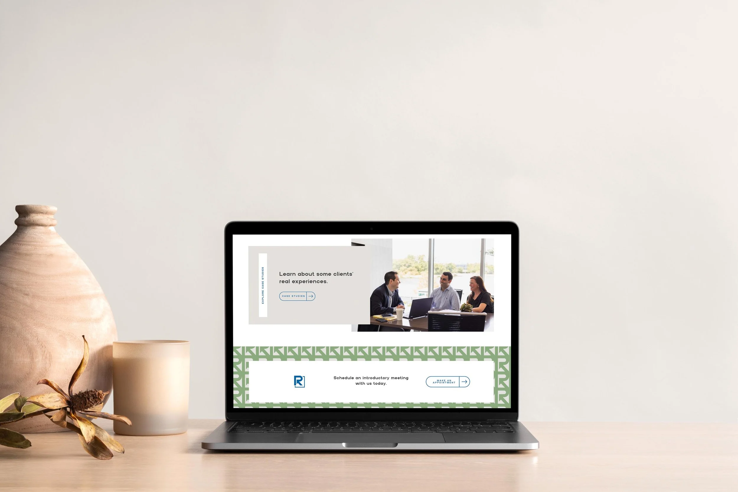 laptop displaying Roberts CPA website homepage