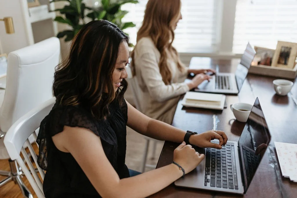web designers working at laptops