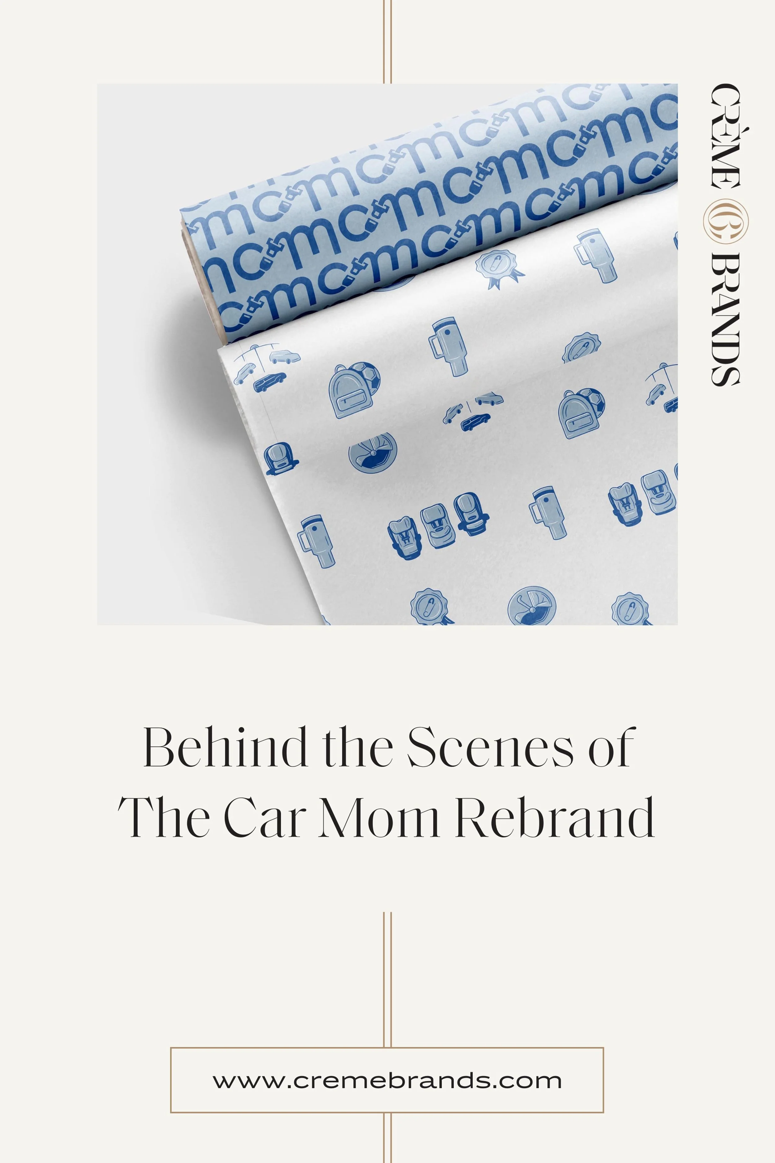 tissue paper printed with brand patterns from the car mom branding