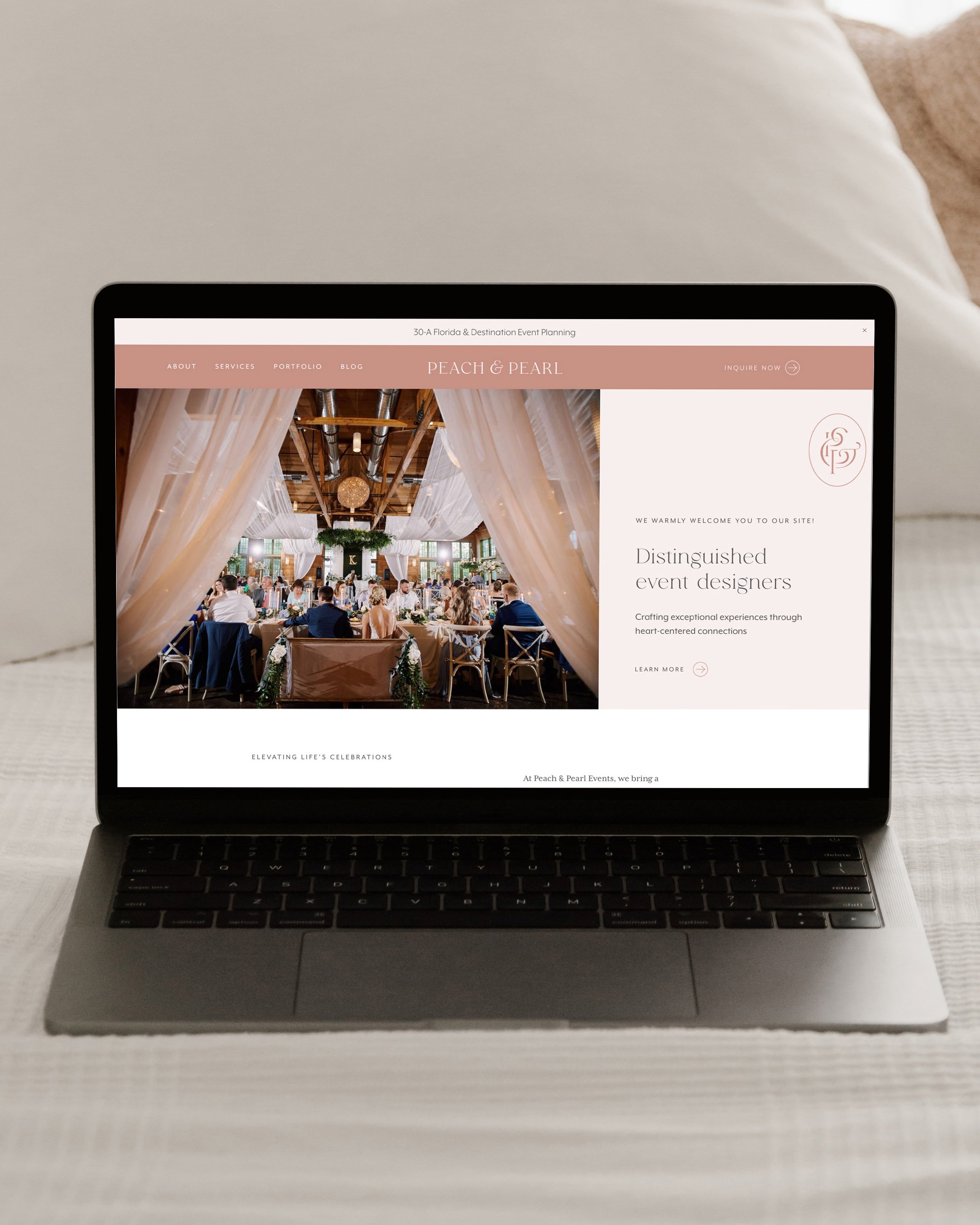 Peach &amp; Pearl's announcement bar