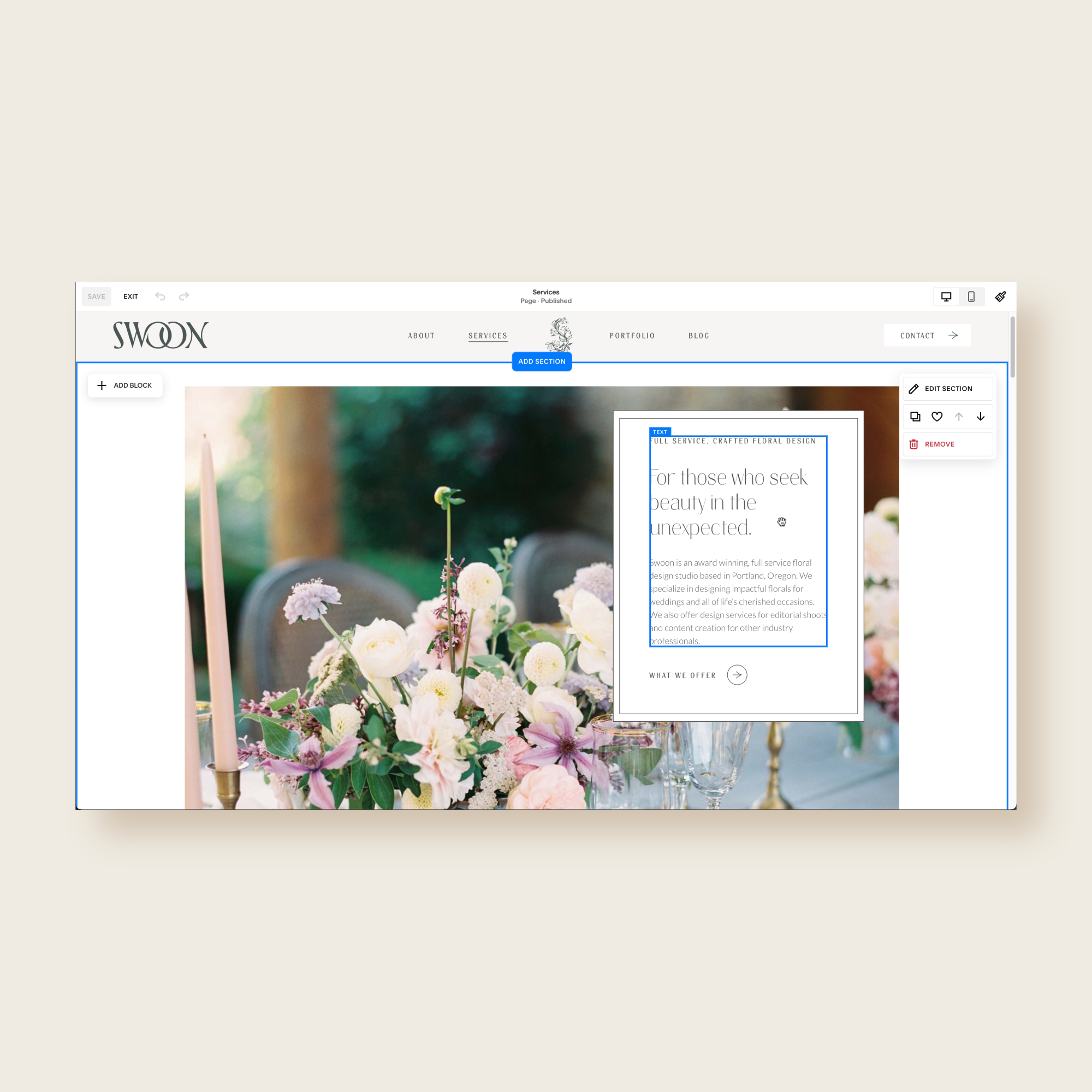 Swoon’s landing page backend