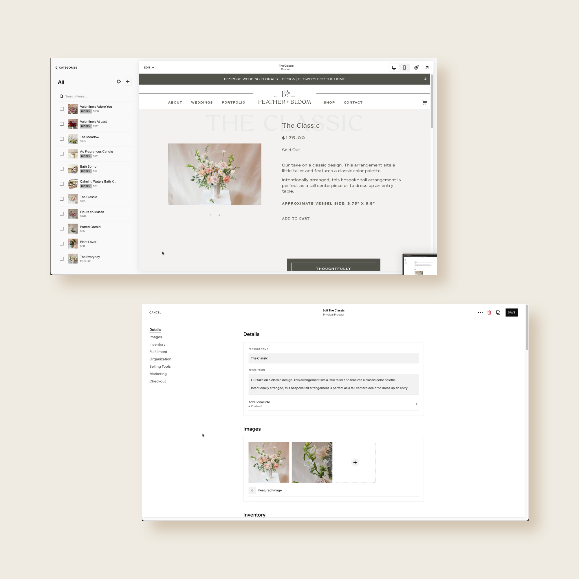 Feather &amp; Bloom’s eCommerce backend