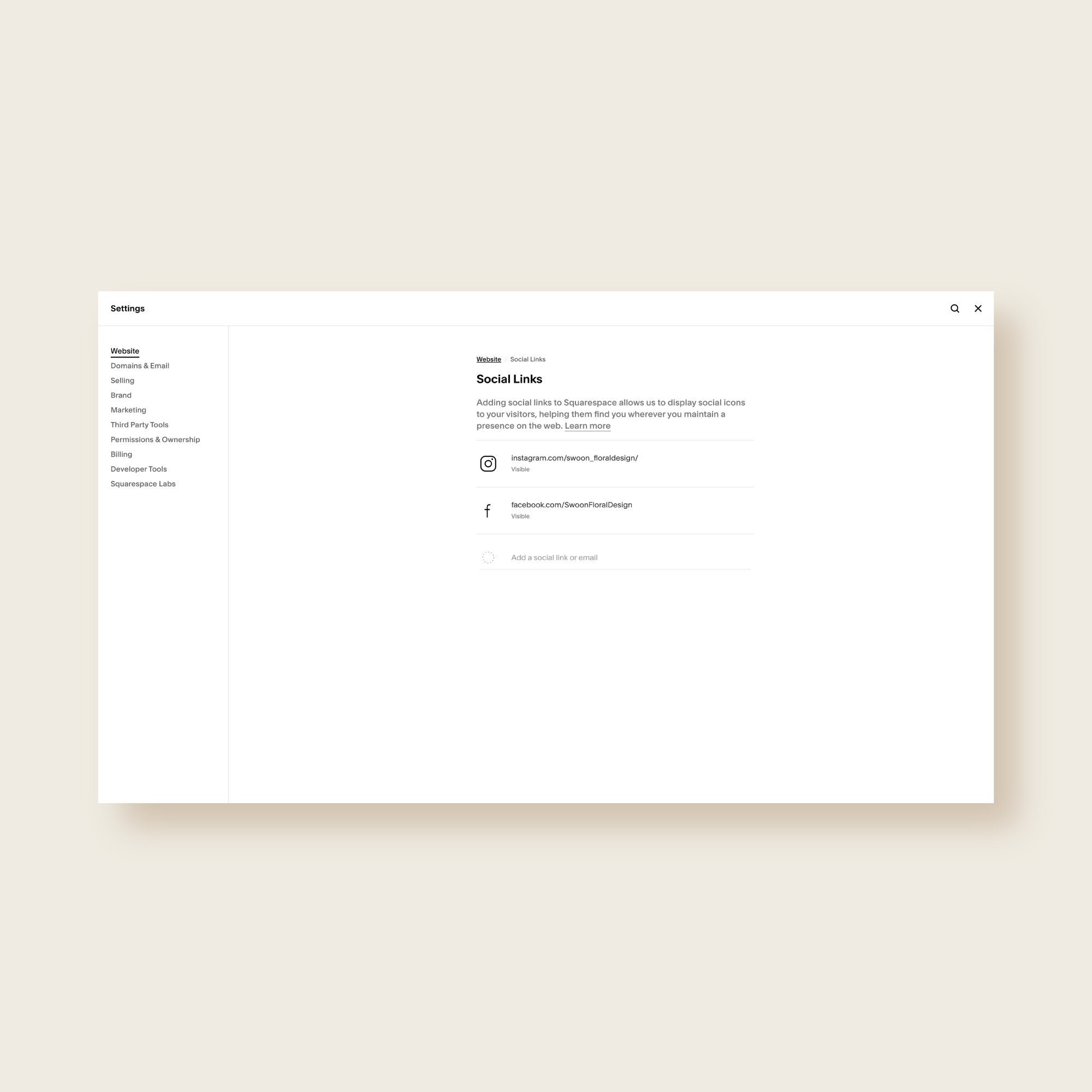 Swoon Floral Design’s website backend