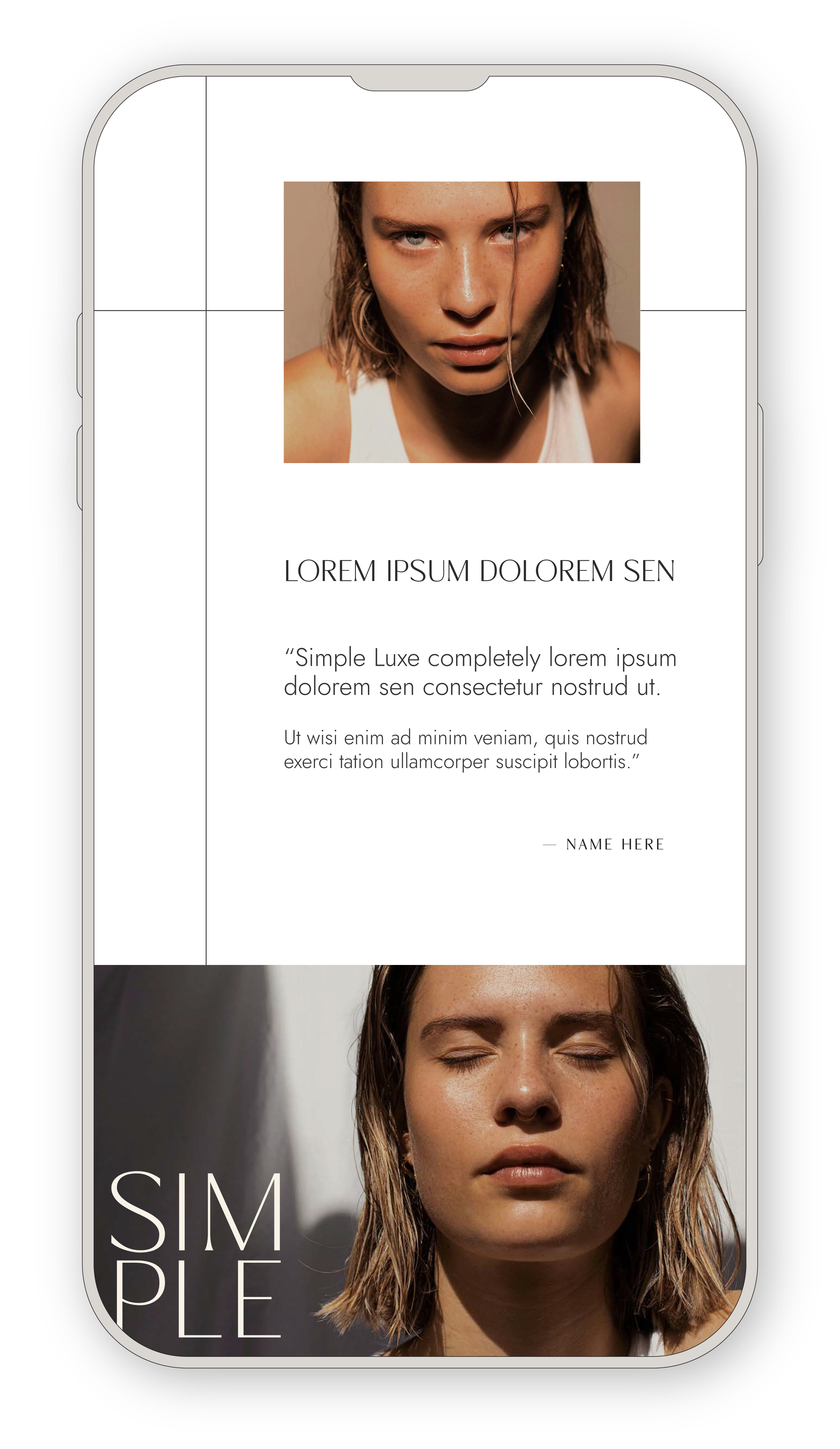 testimonial section layout on mobile phone