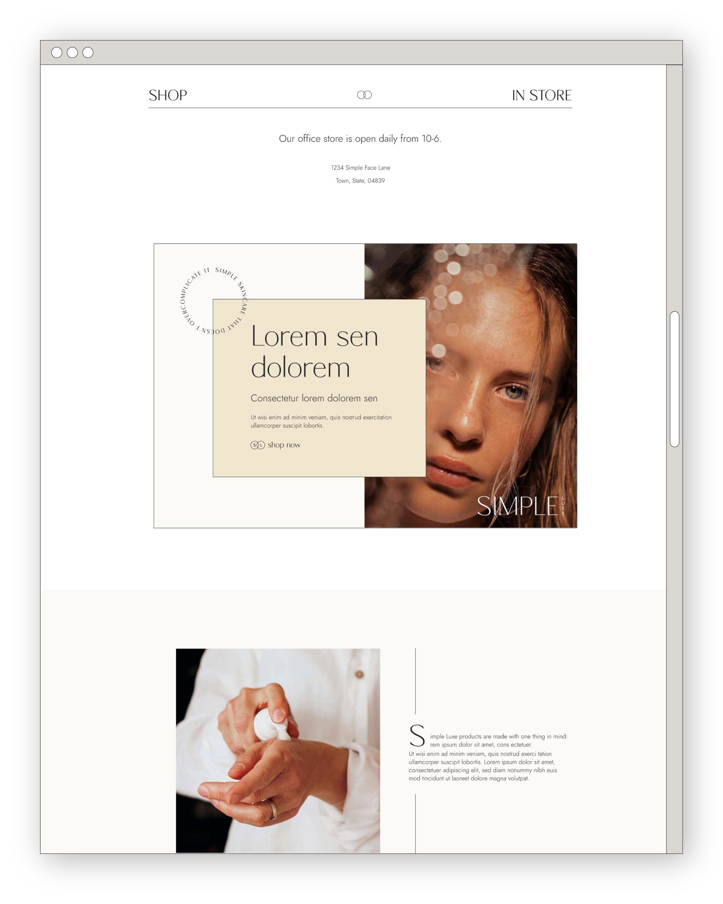 homepage layout on desktop