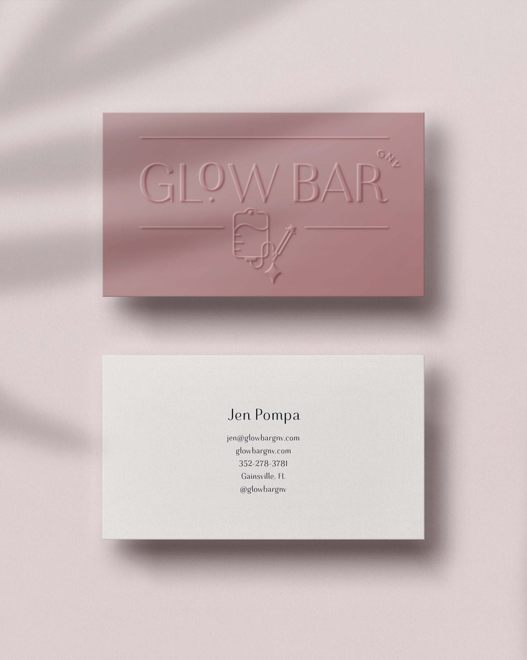 Glow Bar business card designs