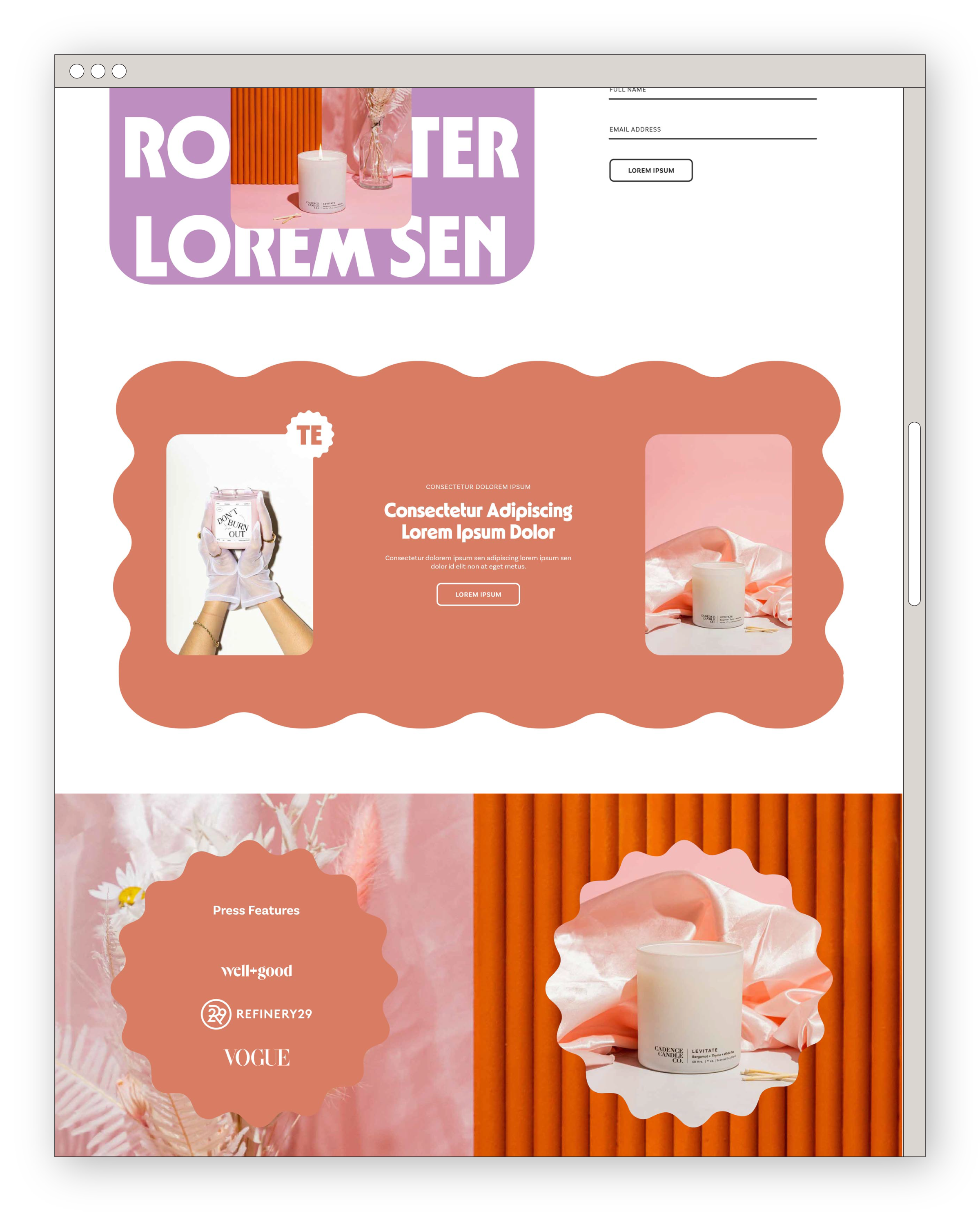 fun homepage section layouts