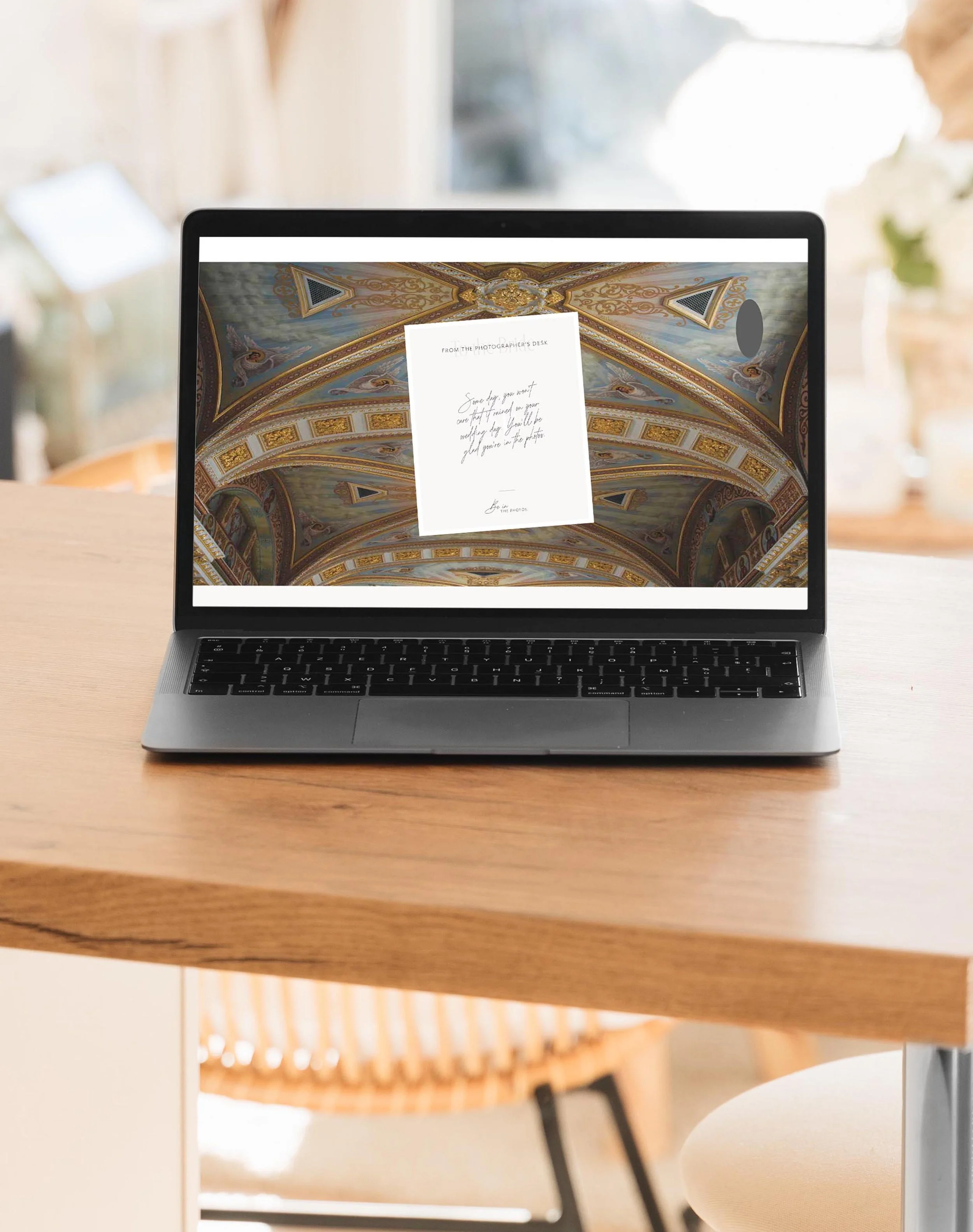 homepage testimonial section on a laptop computer