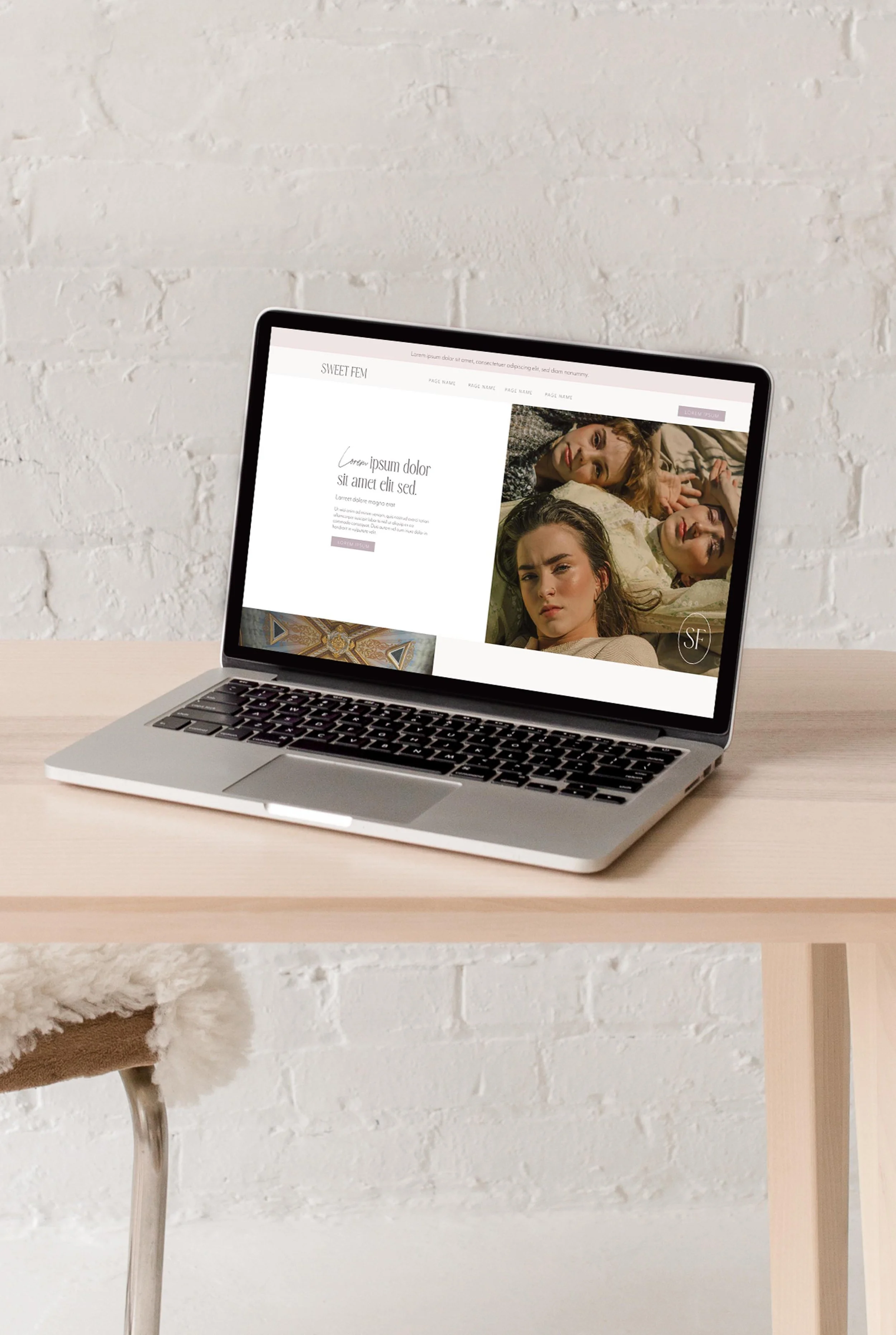 homepage hero section mocked up on a laptop