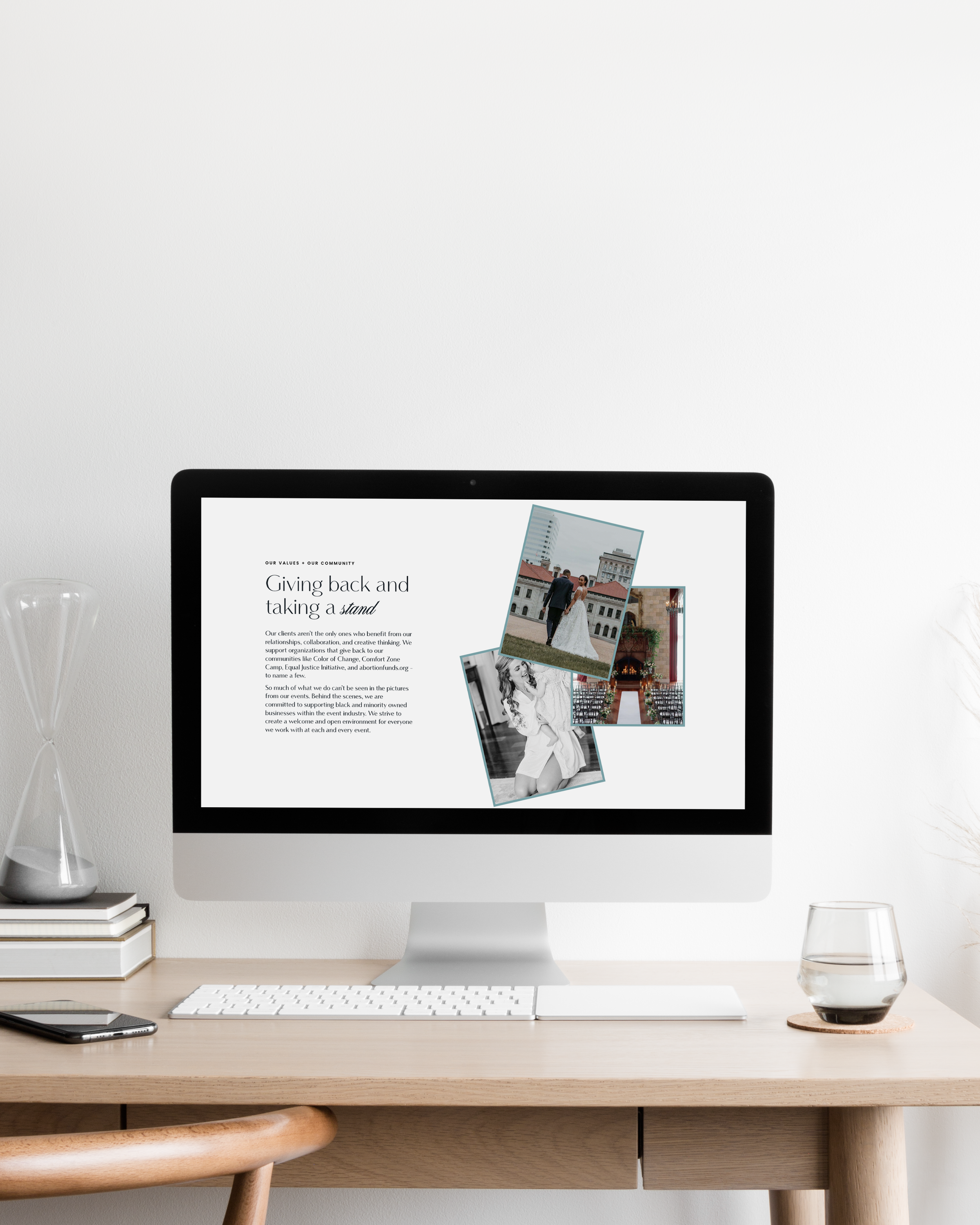 desktop computer showing the Glint Events about page