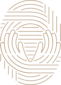 thumbprint icon with hands in the center