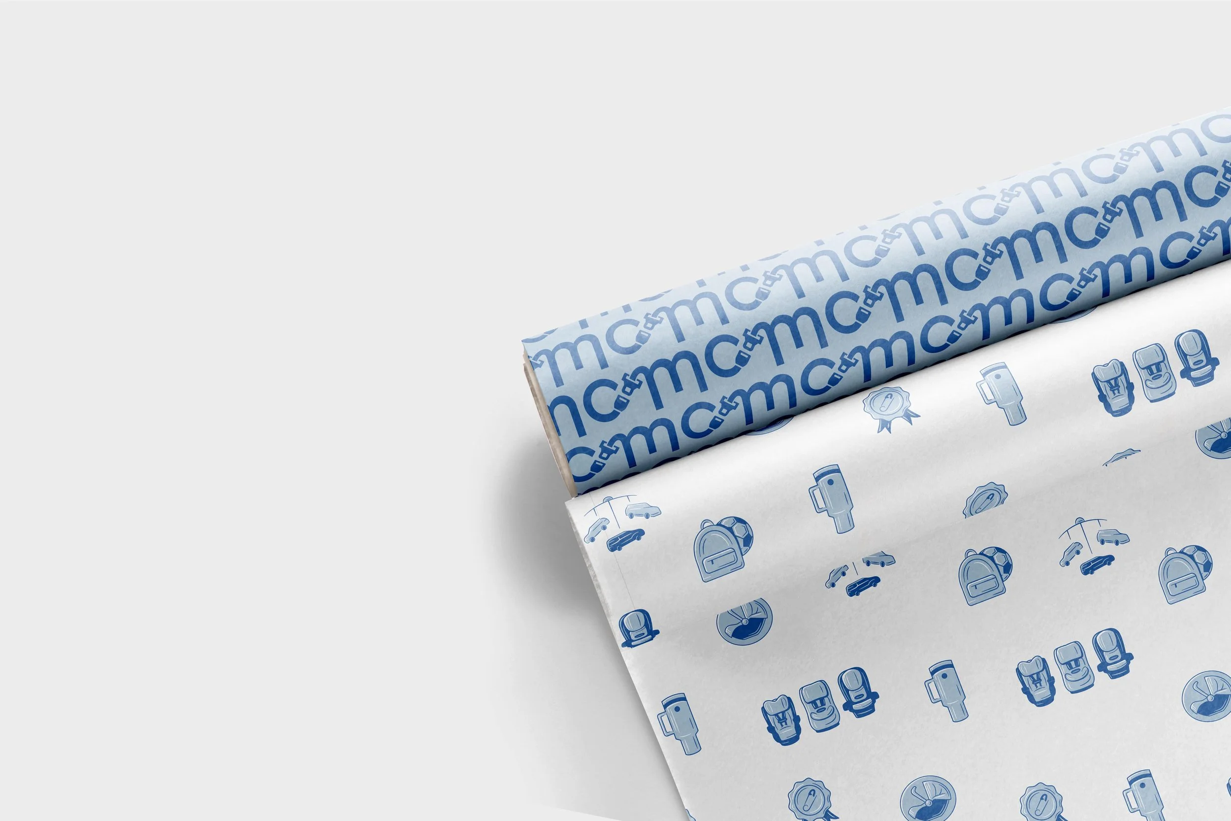 custom tissue paper printed with the car mom brand patterns