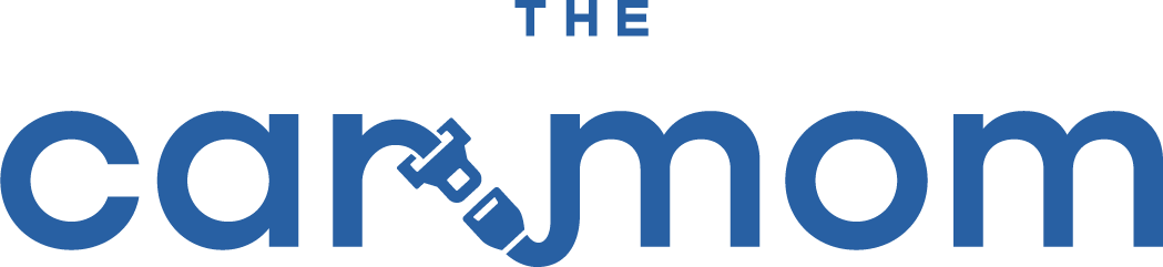 the car mom logo after rebranding: has a seatbelt and buckle integrated into the letters