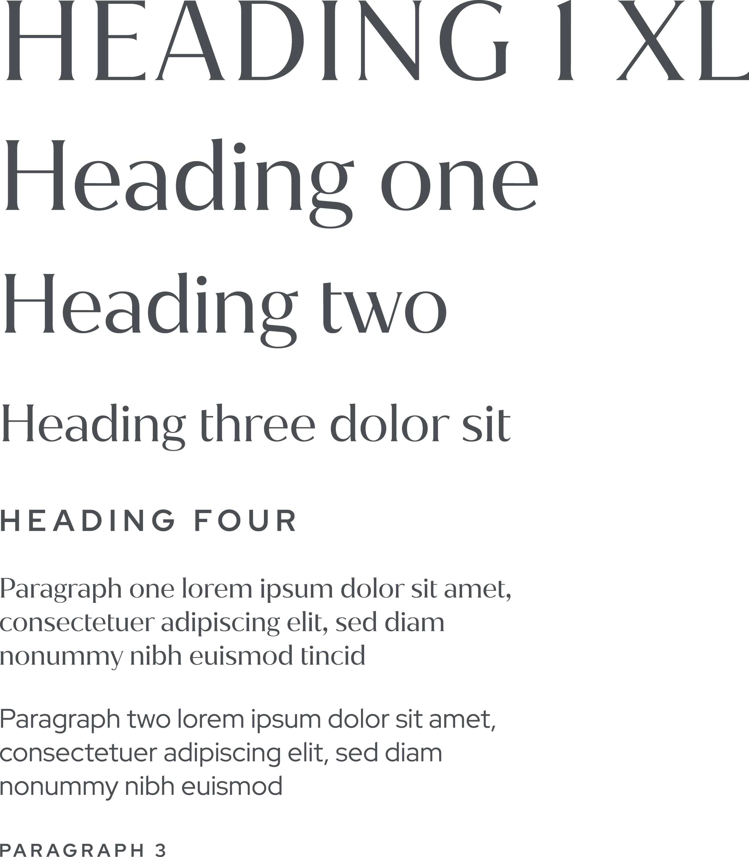 typography hierarchy with heading and paragraph font styling