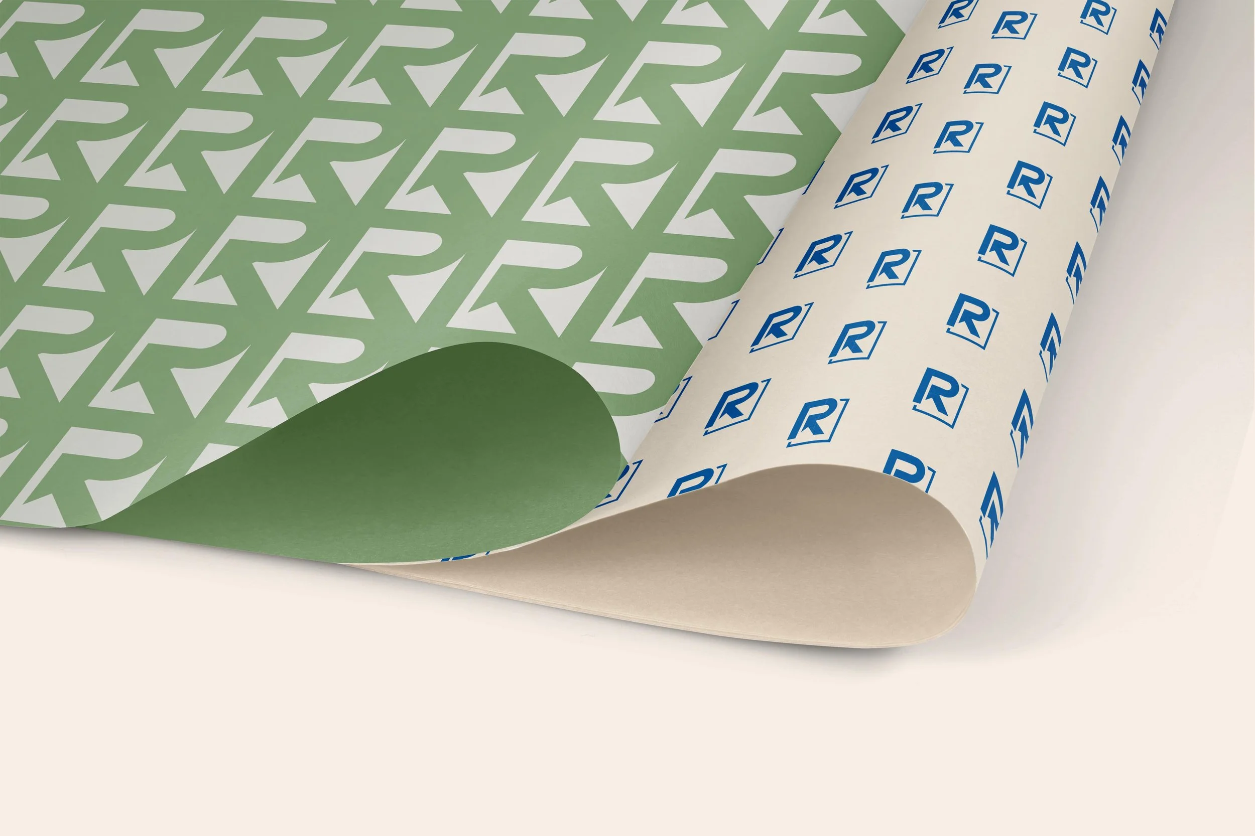 branded tissue paper with Roberts CPA logo patterns