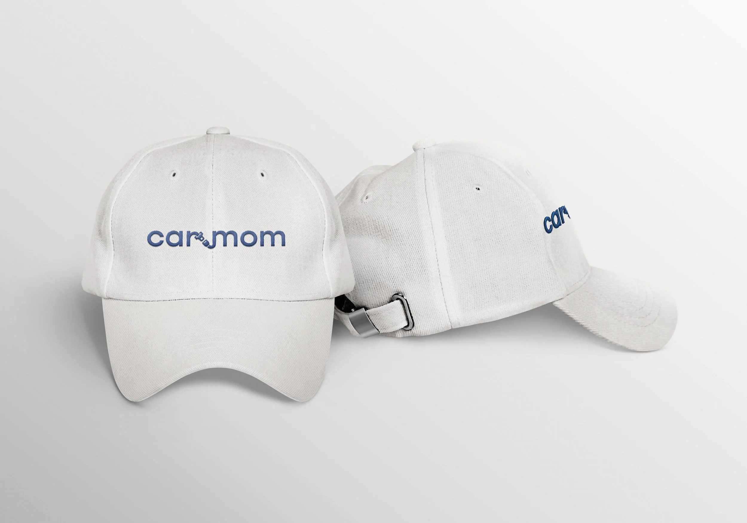 the car mom logo embroidered onto a baseball cap