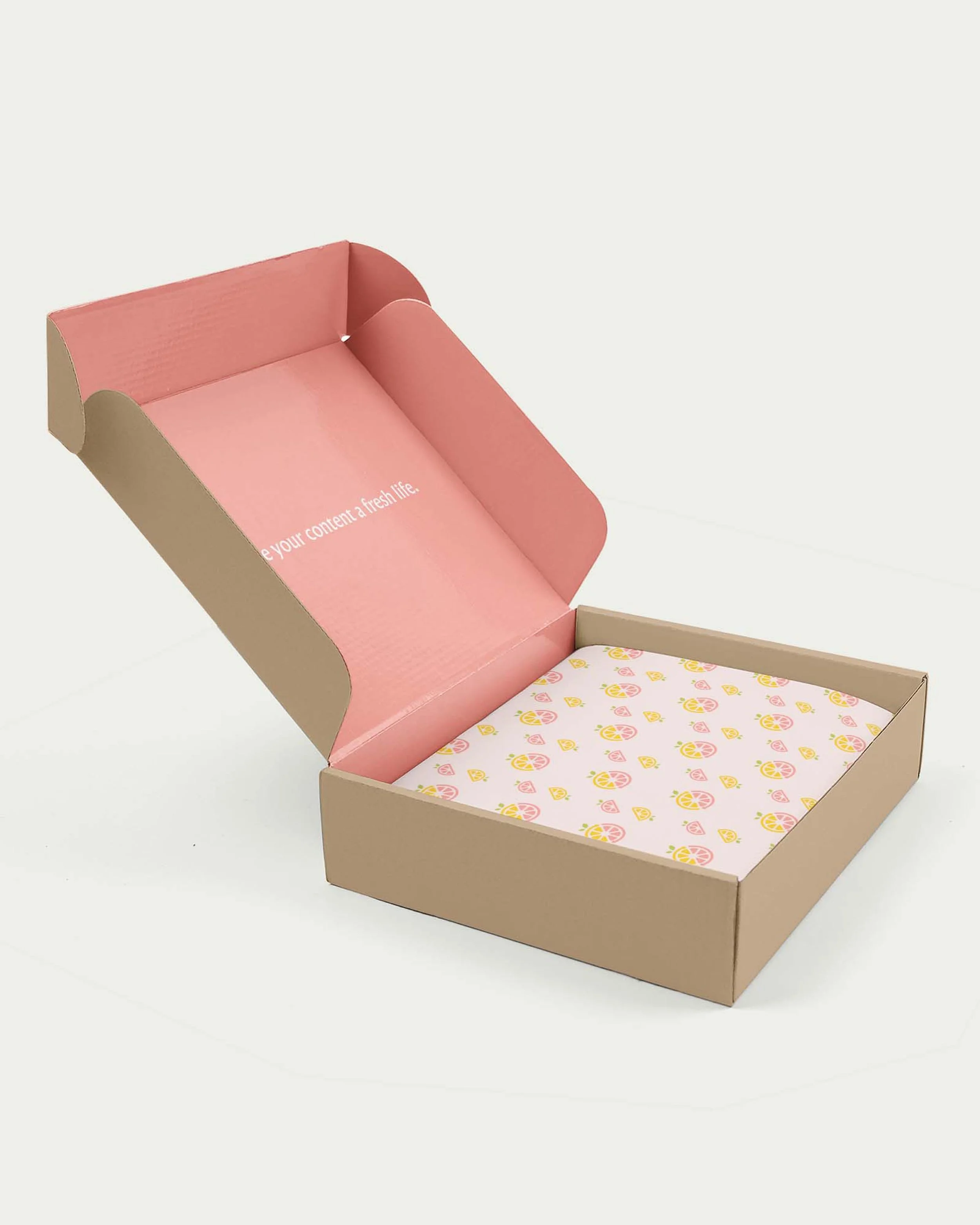 Fresh Life mailer box with tissue paper inside