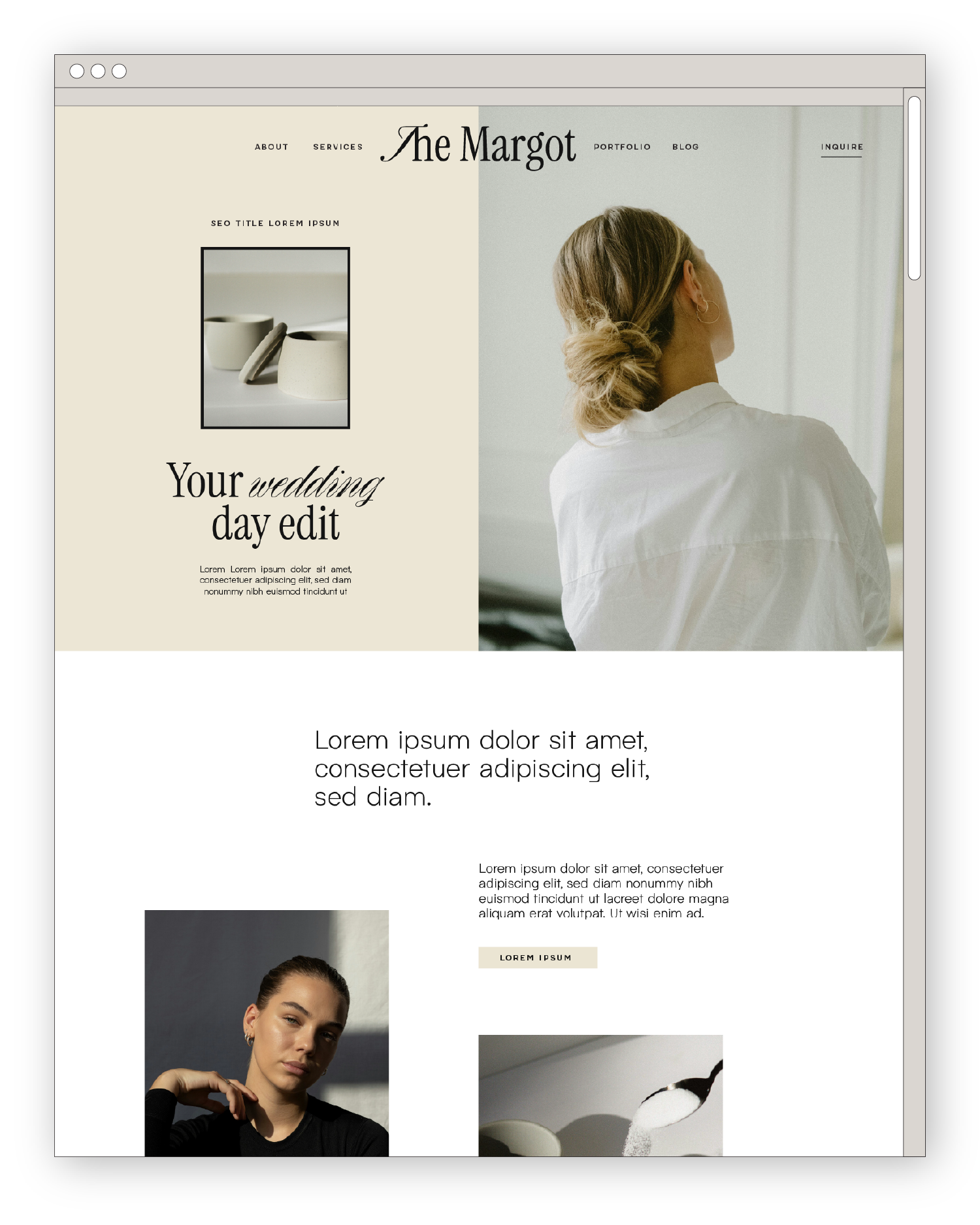 desktop version of The Margot website design