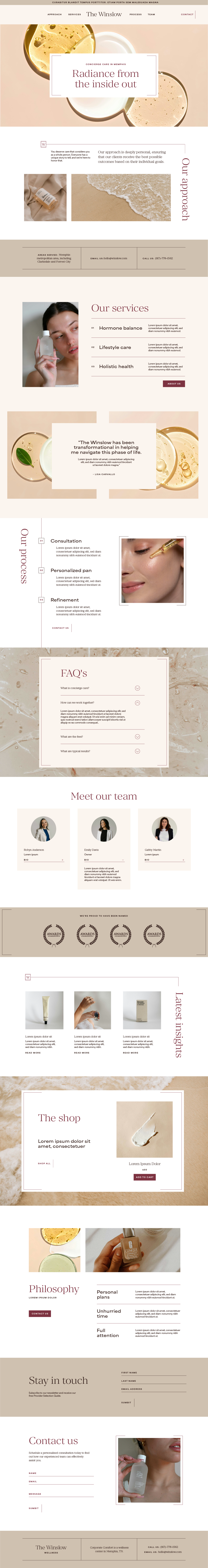 The Winslow template homepage