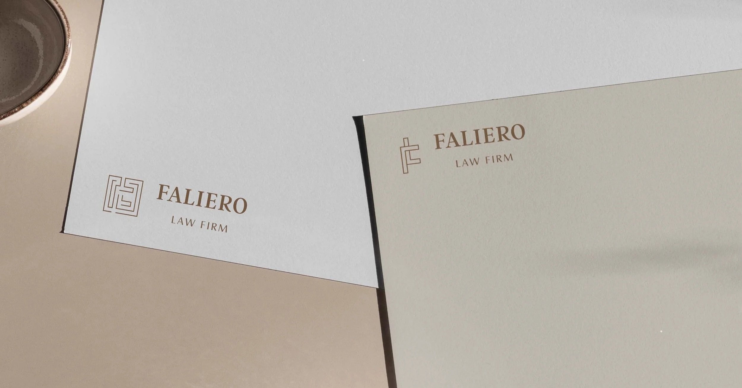 Faliero Law Firm logo printed on stationery