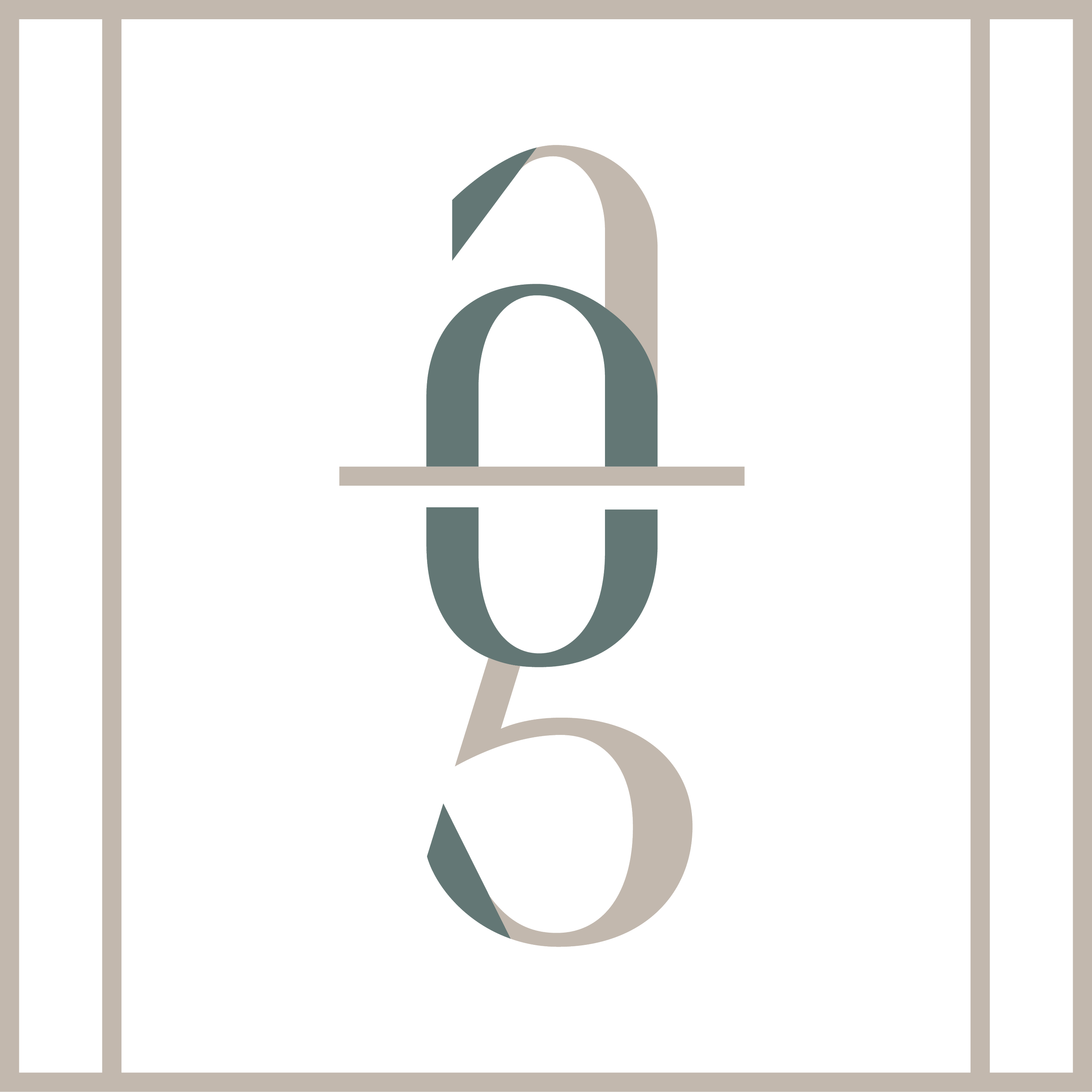 "ag" icon with reflection portions highlighted