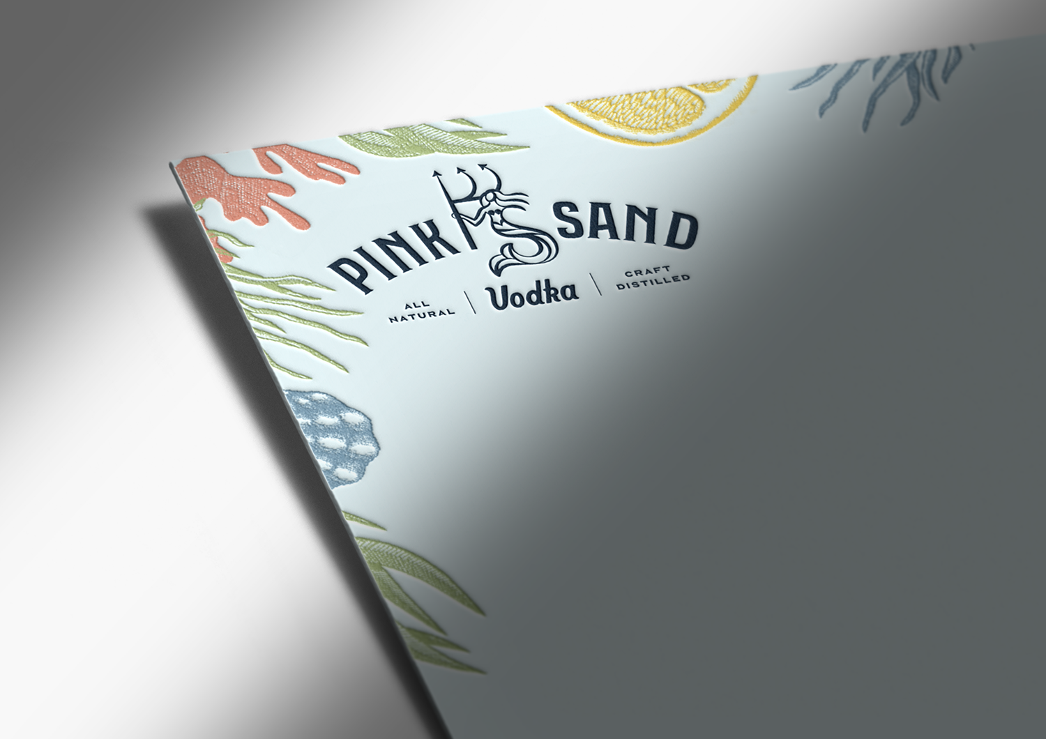 Pink Sand logo embossed on stationery