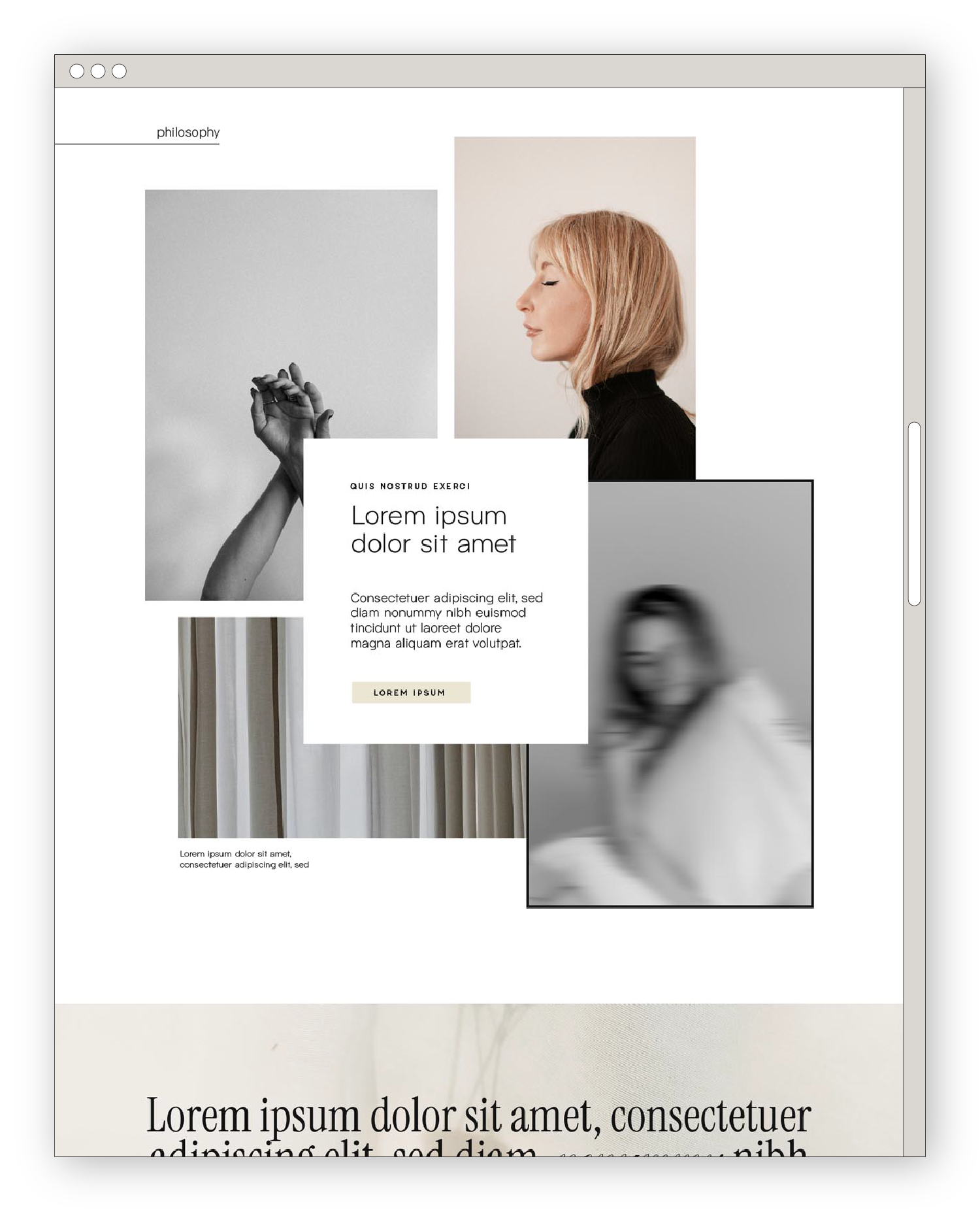 photo collage section of The Margot desktop website design