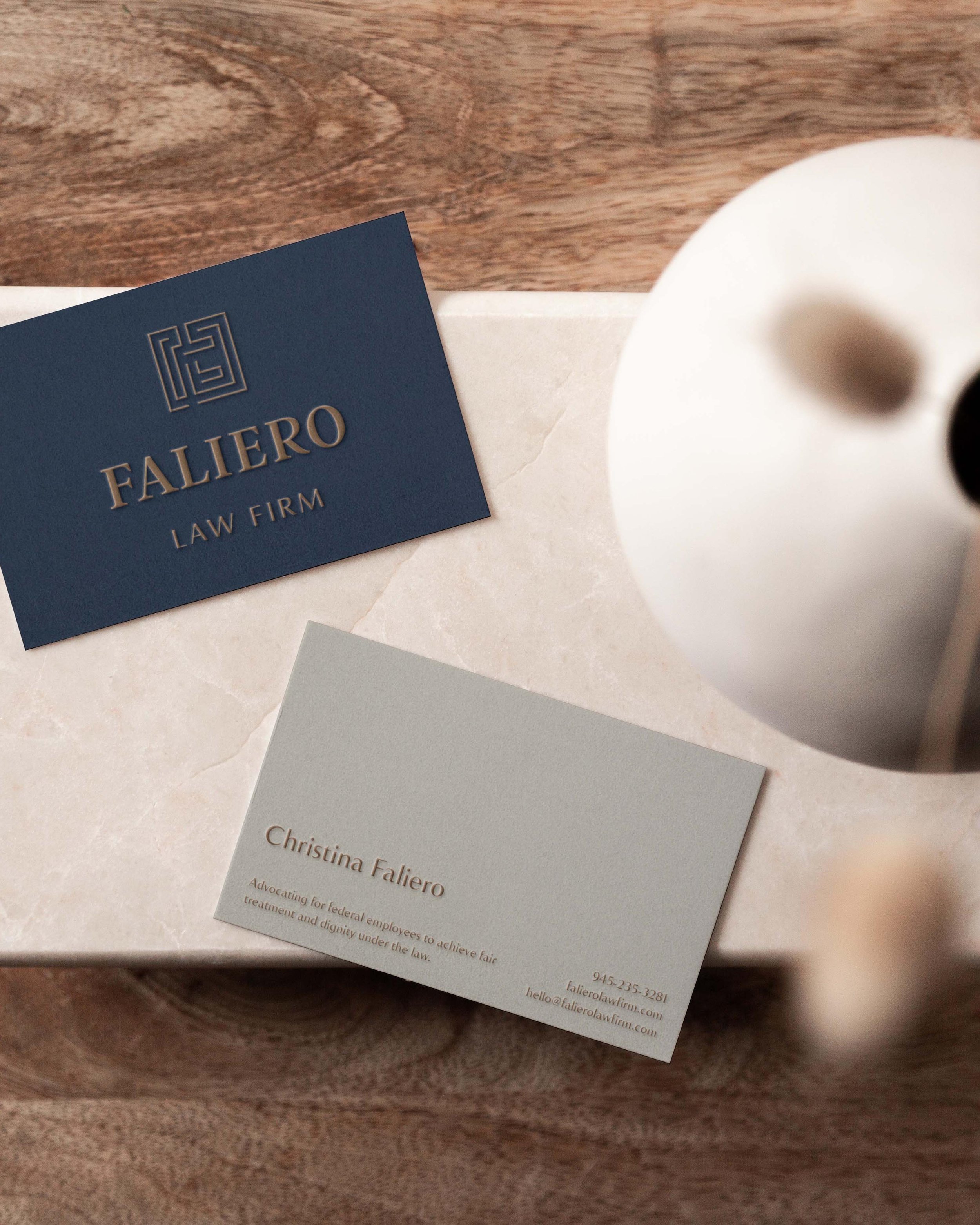 Faliero Law firm business cards
