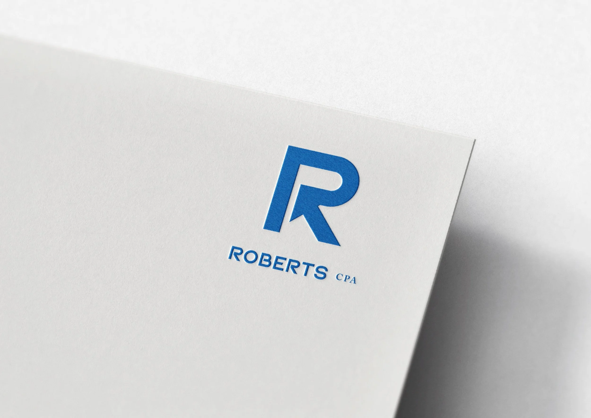 Roberts CPA logo embossed on cardstock