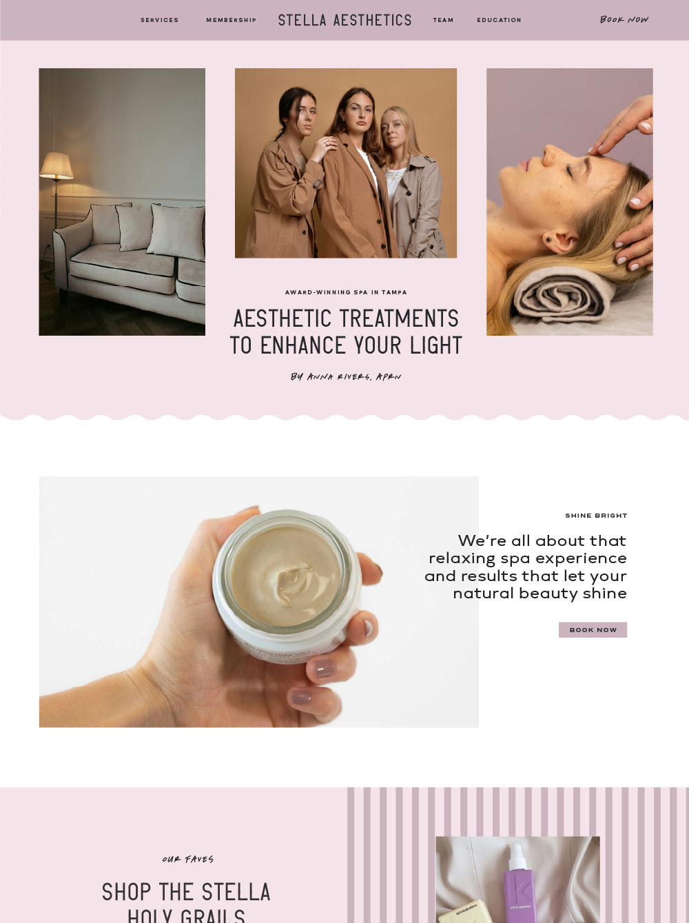Stella Aesthetics website design using The Poppy framework