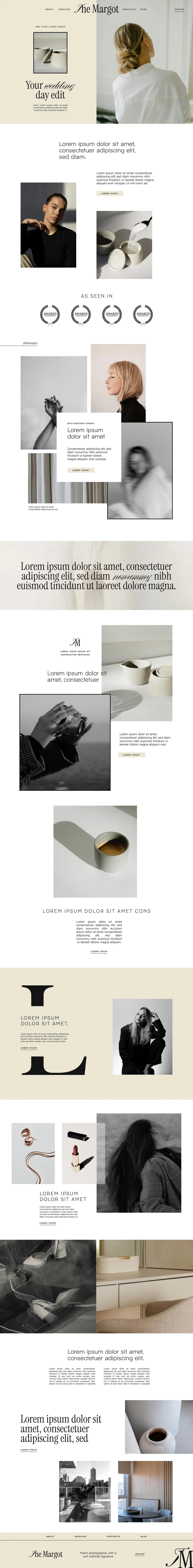 The Margot template homepage