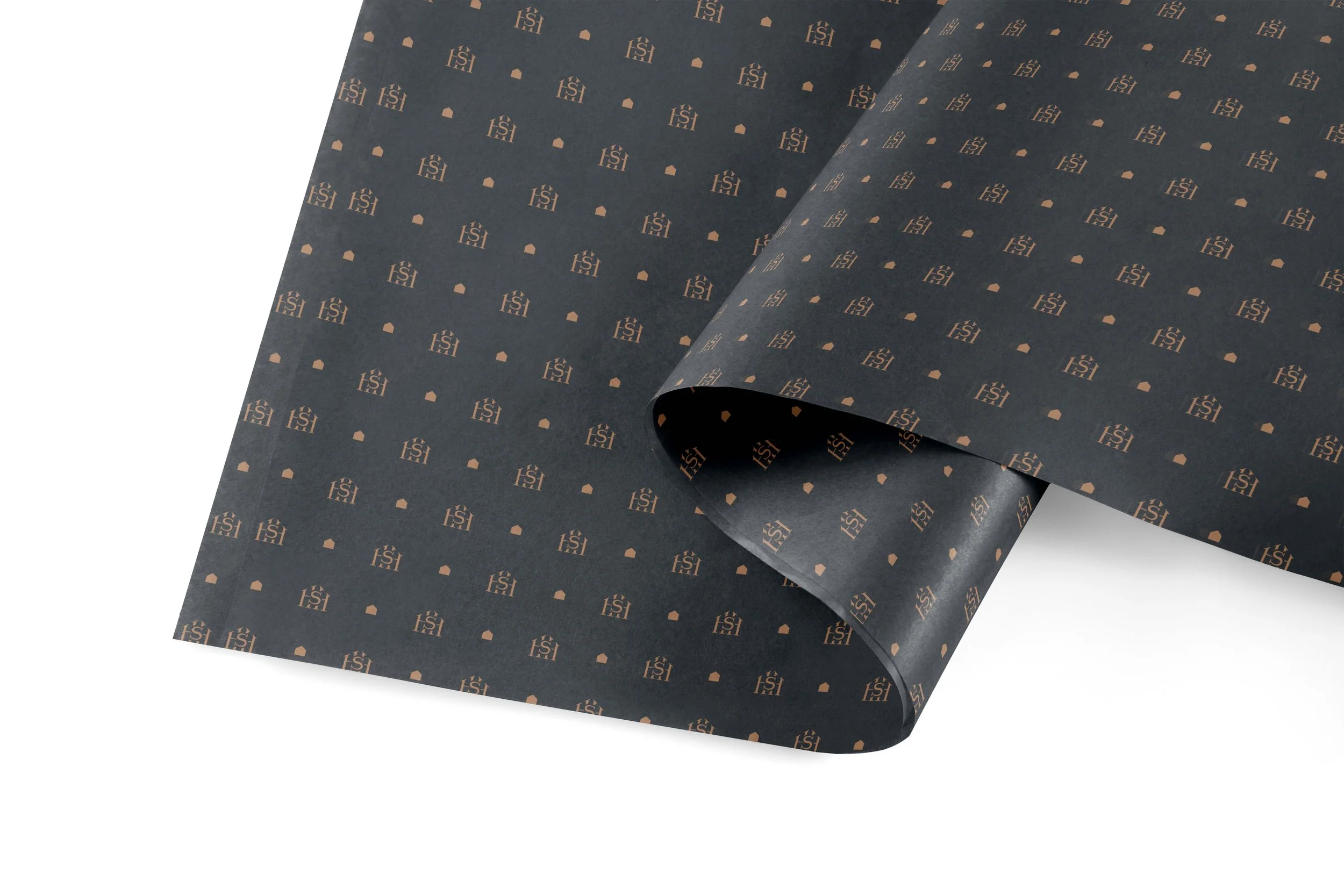 Custom tissue paper printed with repeat logo pattern