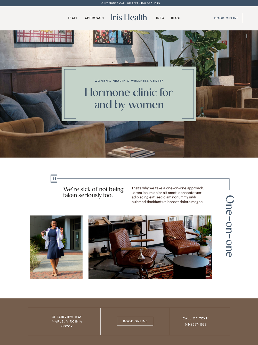 Irish Health hormone clinic website design using The Winslow framework
