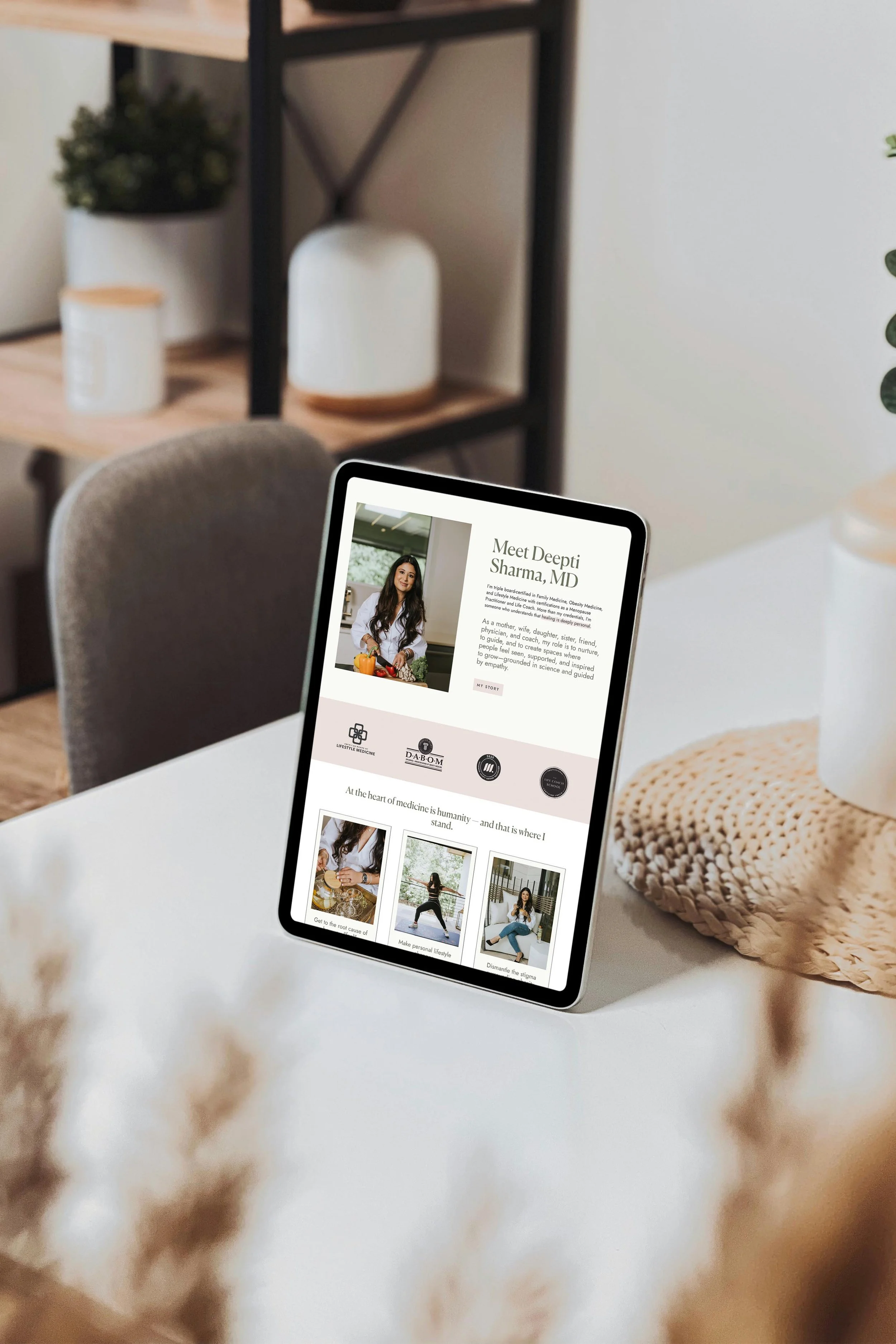 iPad displaying Weight & Metabolism's website homepage